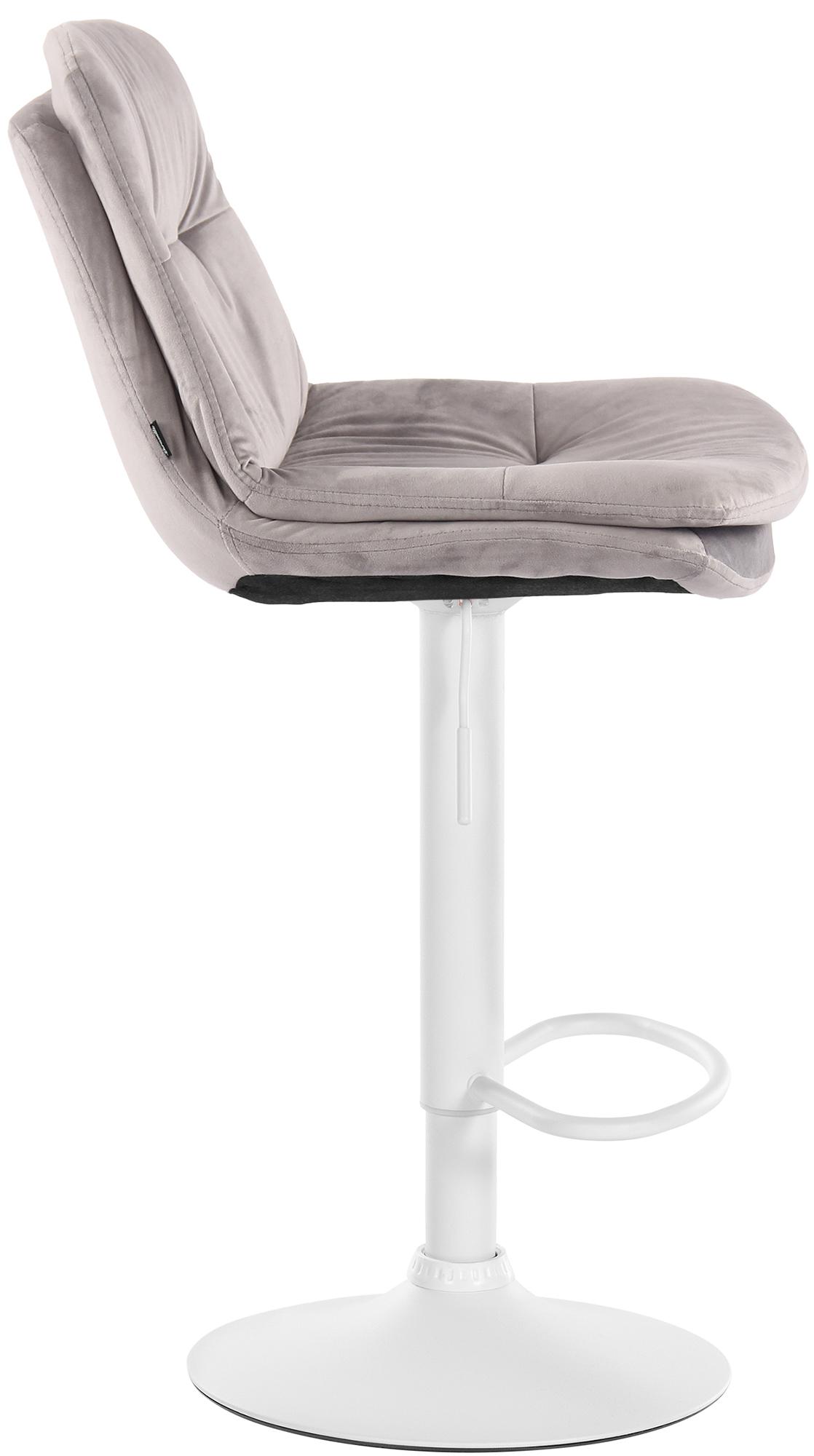Barhocker Laurel Samt weiß, grau