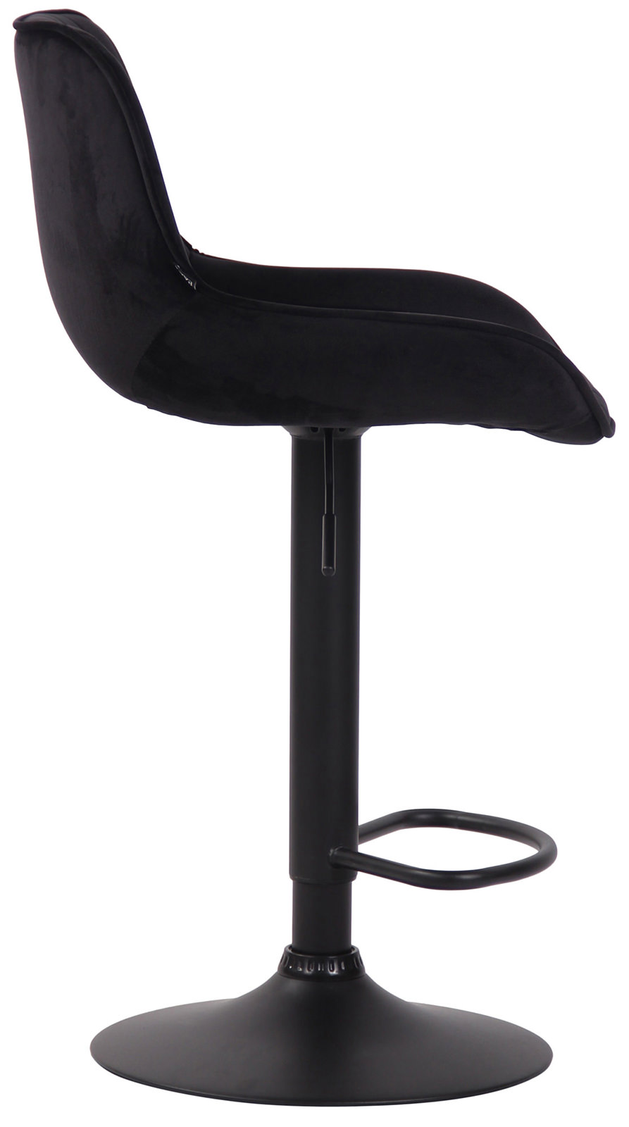 2er Set Barhocker Lentini Samt schwarz, schwarz