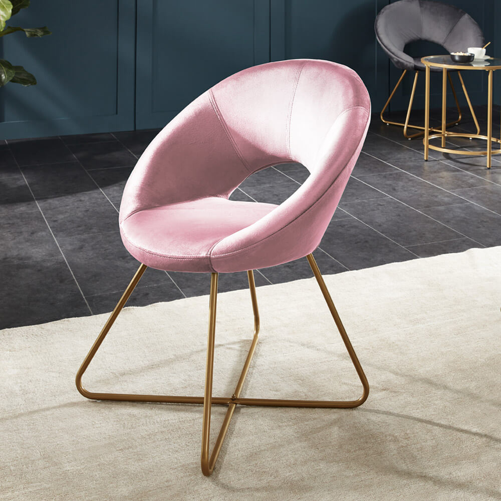 Samtstuhl SELESA - Rosa
