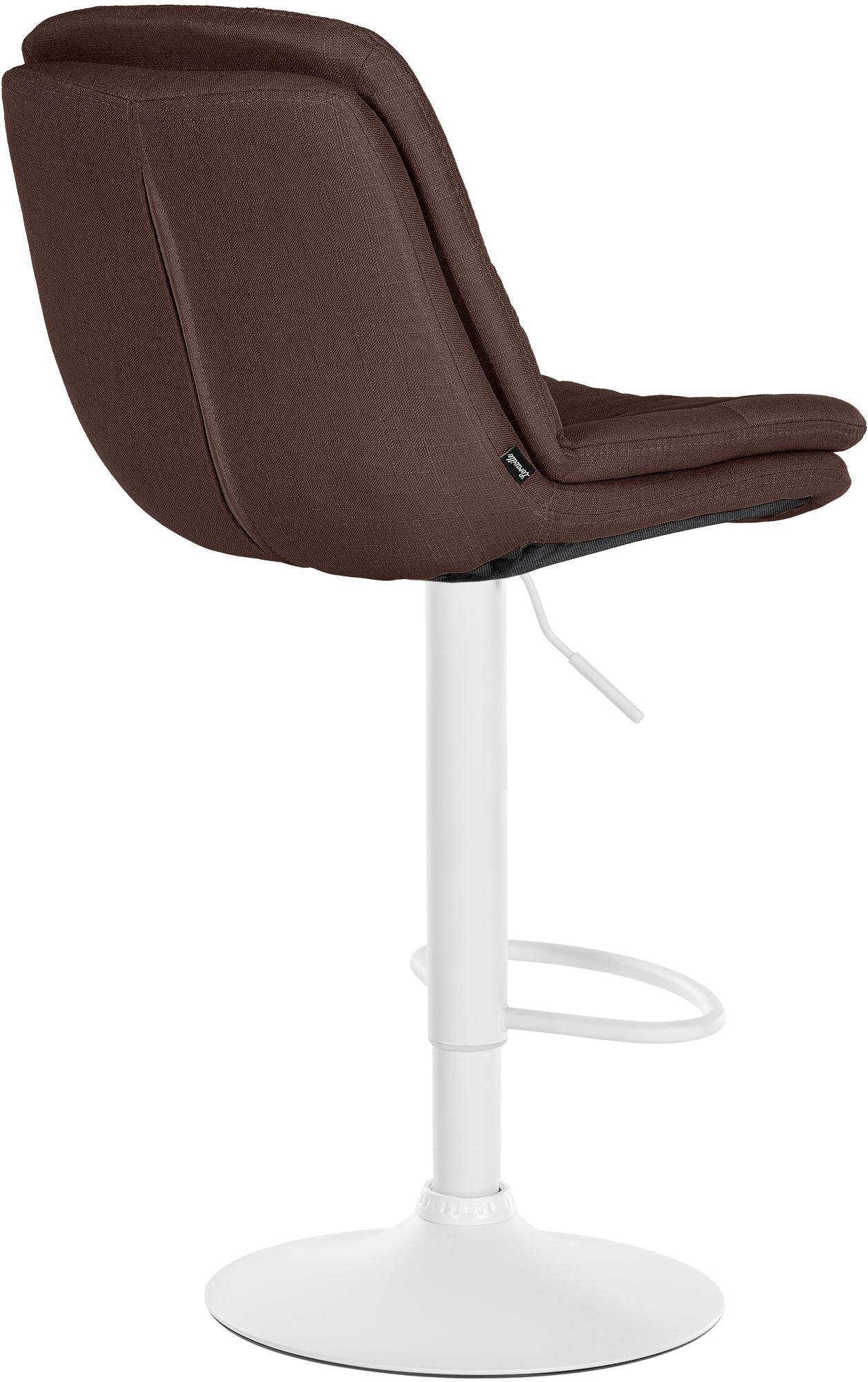 Barhocker Laurel Stoff weiß, braun