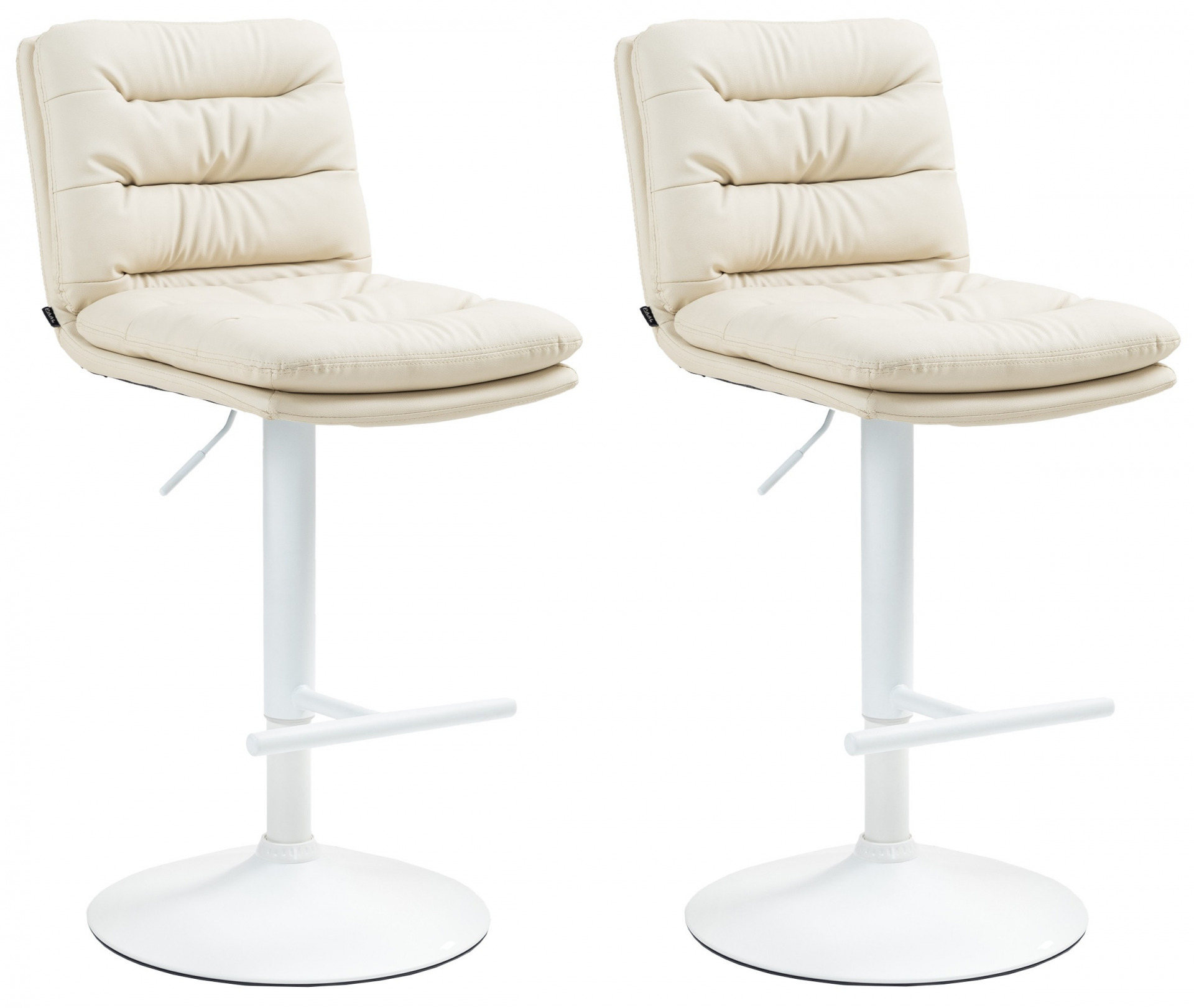 2er Set Barhocker Damar Kunstleder weiß, creme