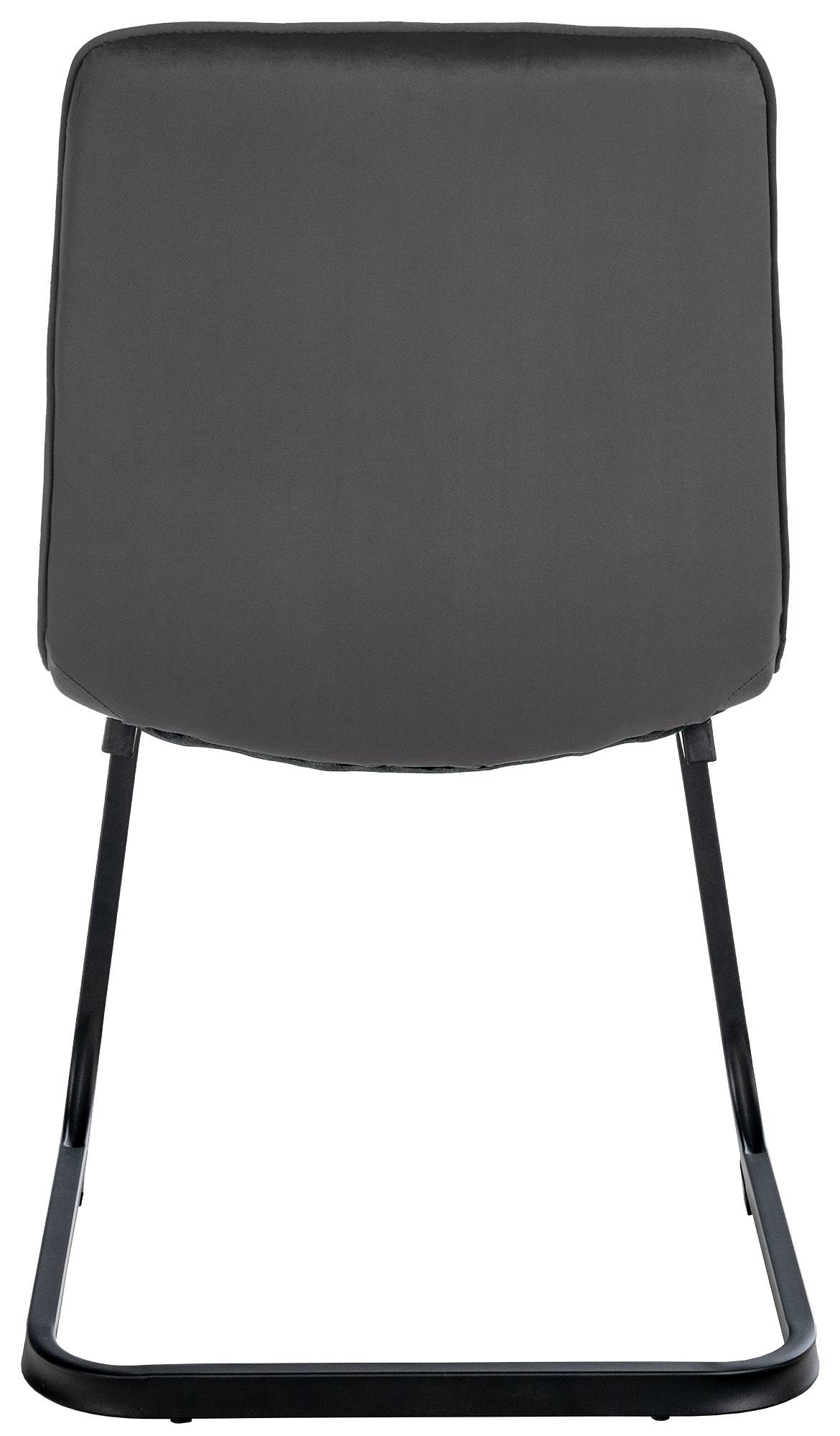 2er Set Esszimmerstuhl Vermont Samt, schwarz