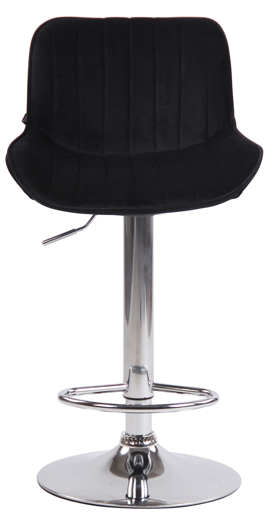2er Set Barhocker Lentini Samt chrom, schwarz