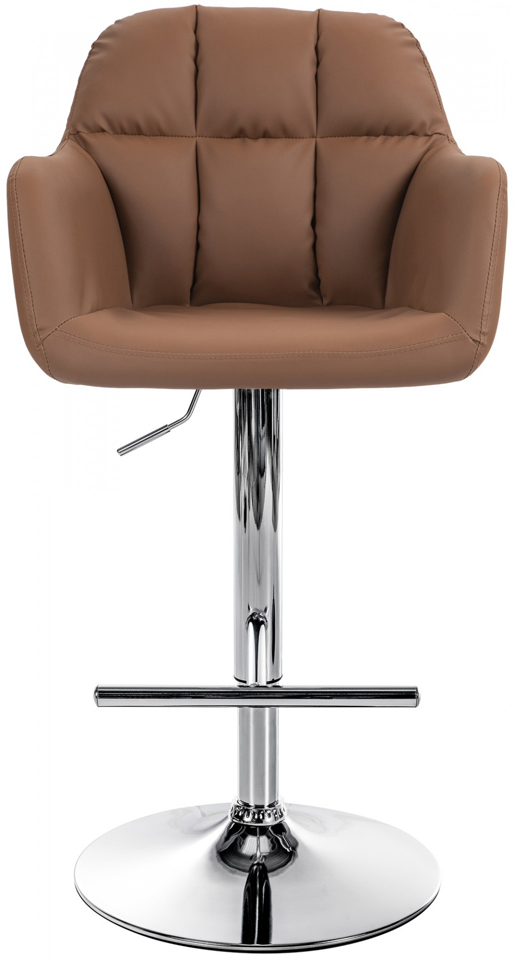 Barhocker Natoma Kunstleder chrom, hellbraun