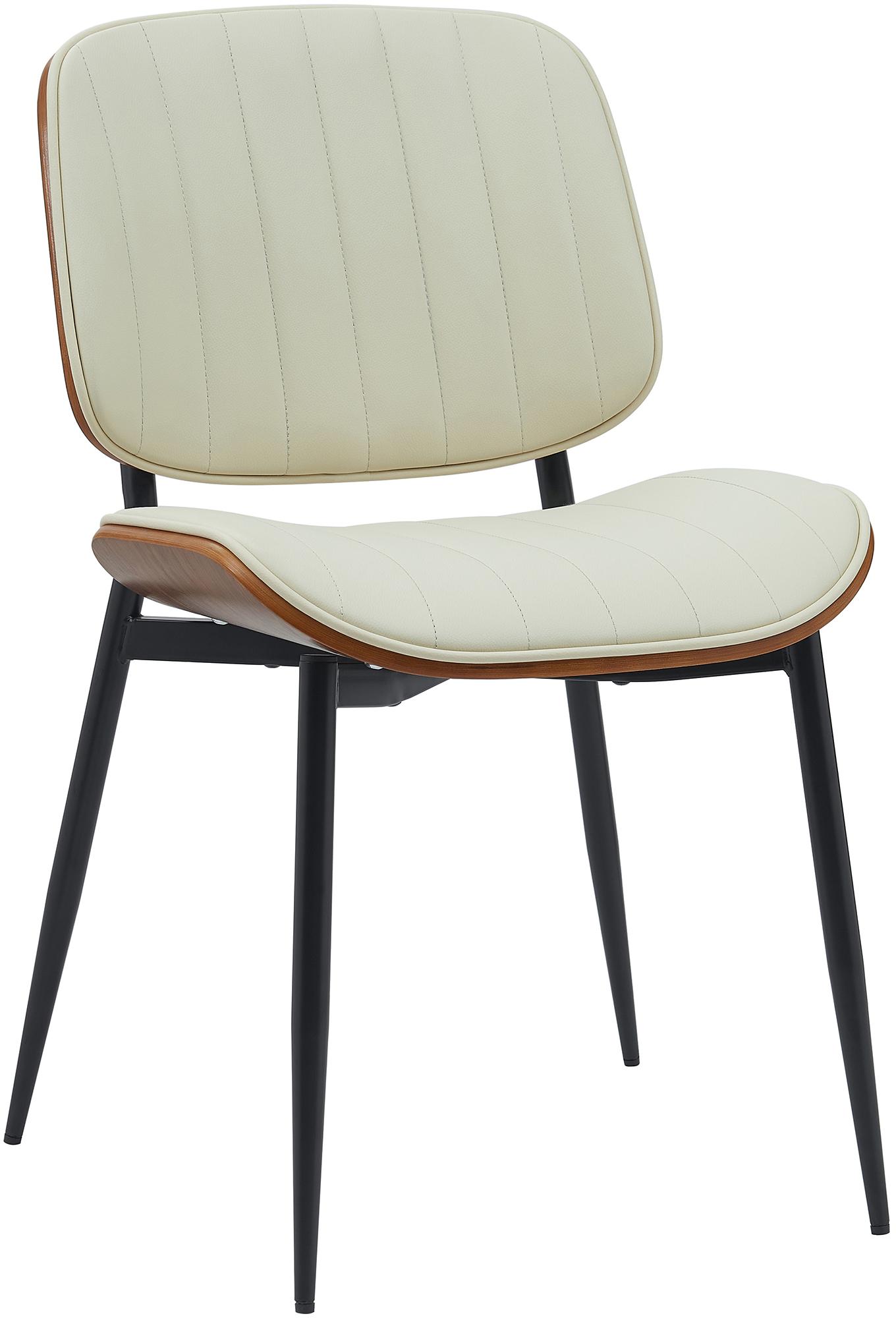 Besucherstuhl Tiffin Kunstleder, walnuss/creme