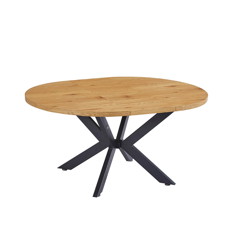 Esstisch Rund Ausziehbar AVENTURA inkl. Sternfuß - 120-160 x 120 cm Light Oak