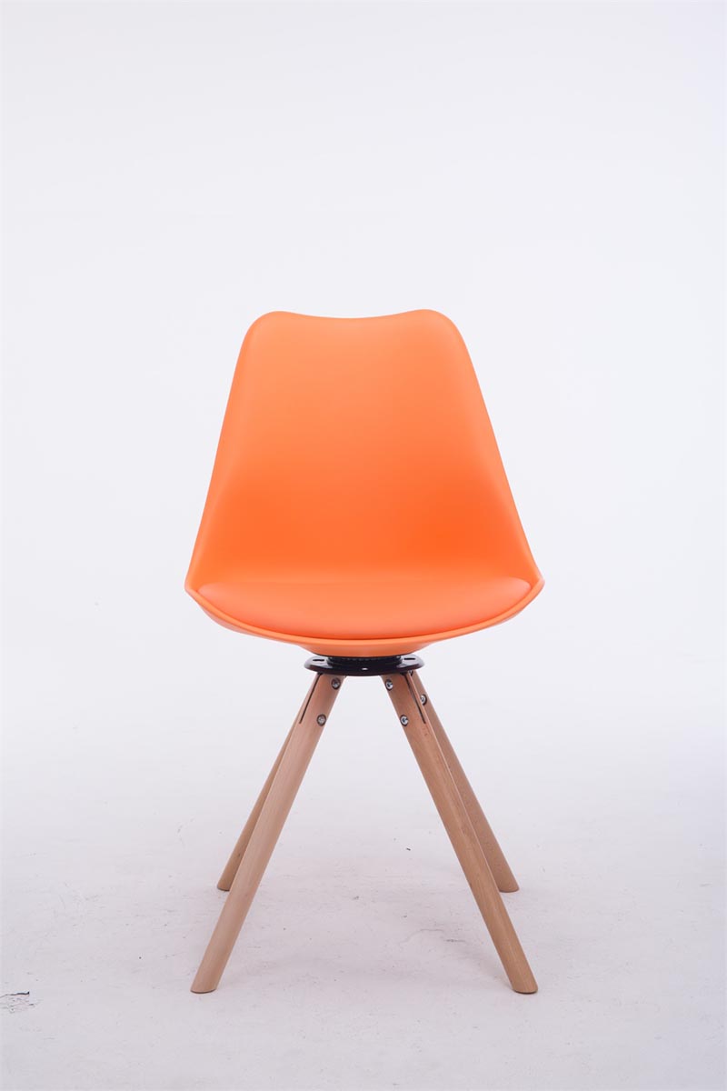 Besucherstuhl Troyes Drehbar Natura Rund, orange