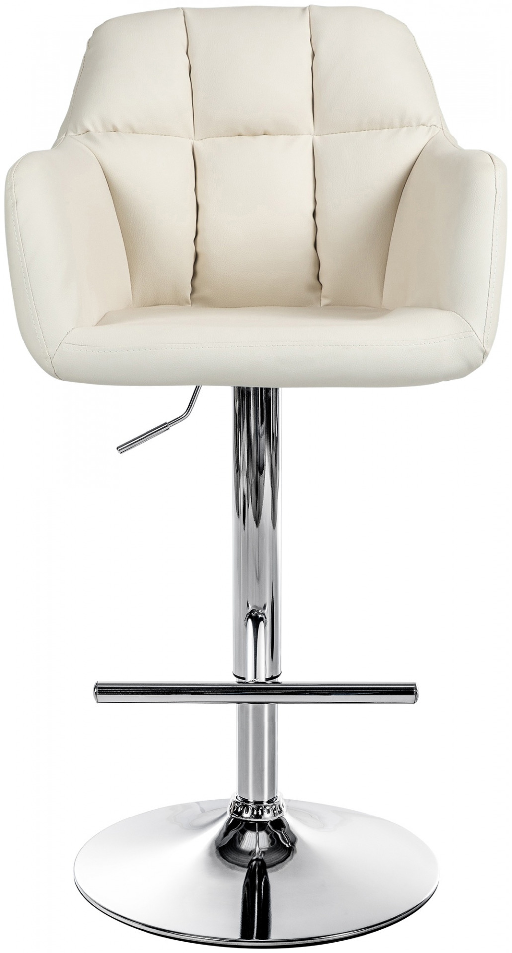 Barhocker Natoma Kunstleder chrom, creme