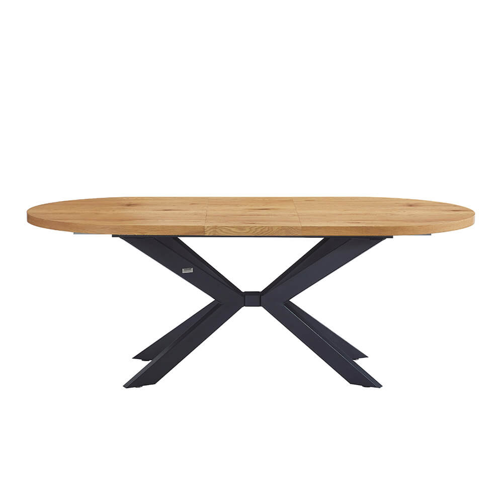 Esstisch Oval Ausziehbar AVENTI inkl. Sternfuß - 160-200 x 100 cm Light Oak