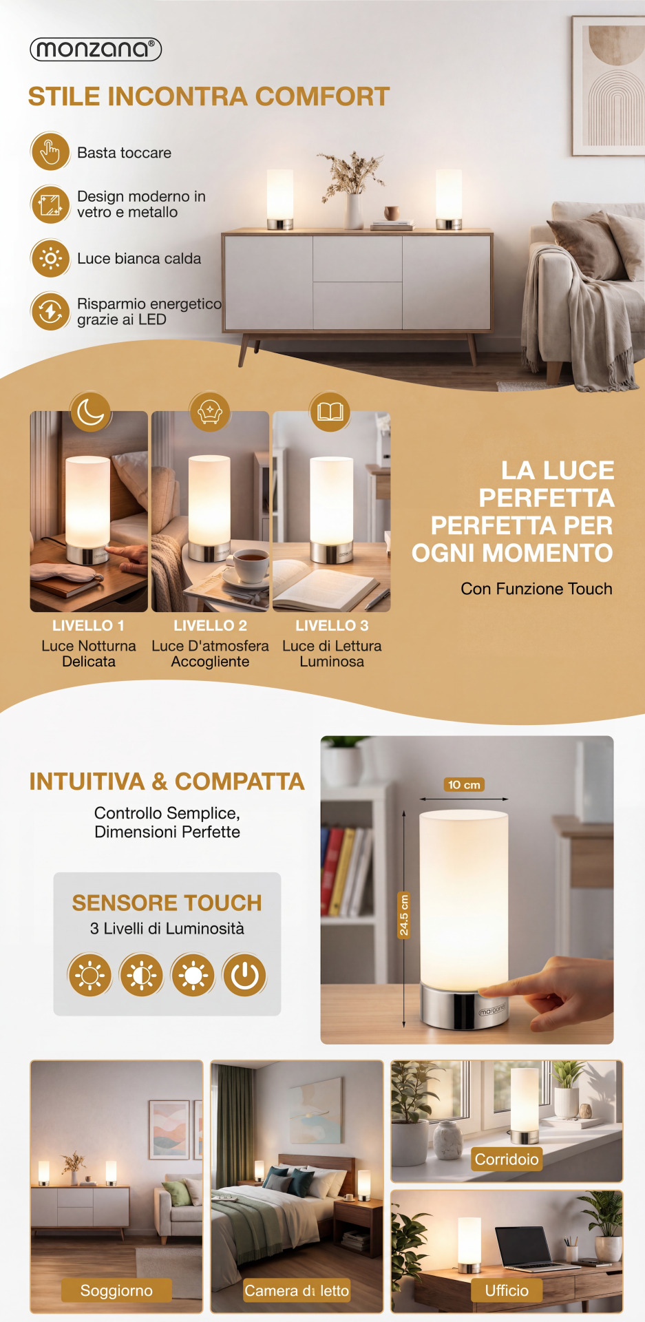 Tischlampe Golau 2er-Set Weiß