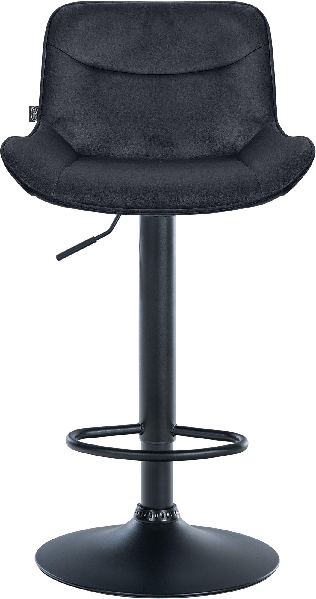 Barhocker Vonore Samt schwarz, schwarz