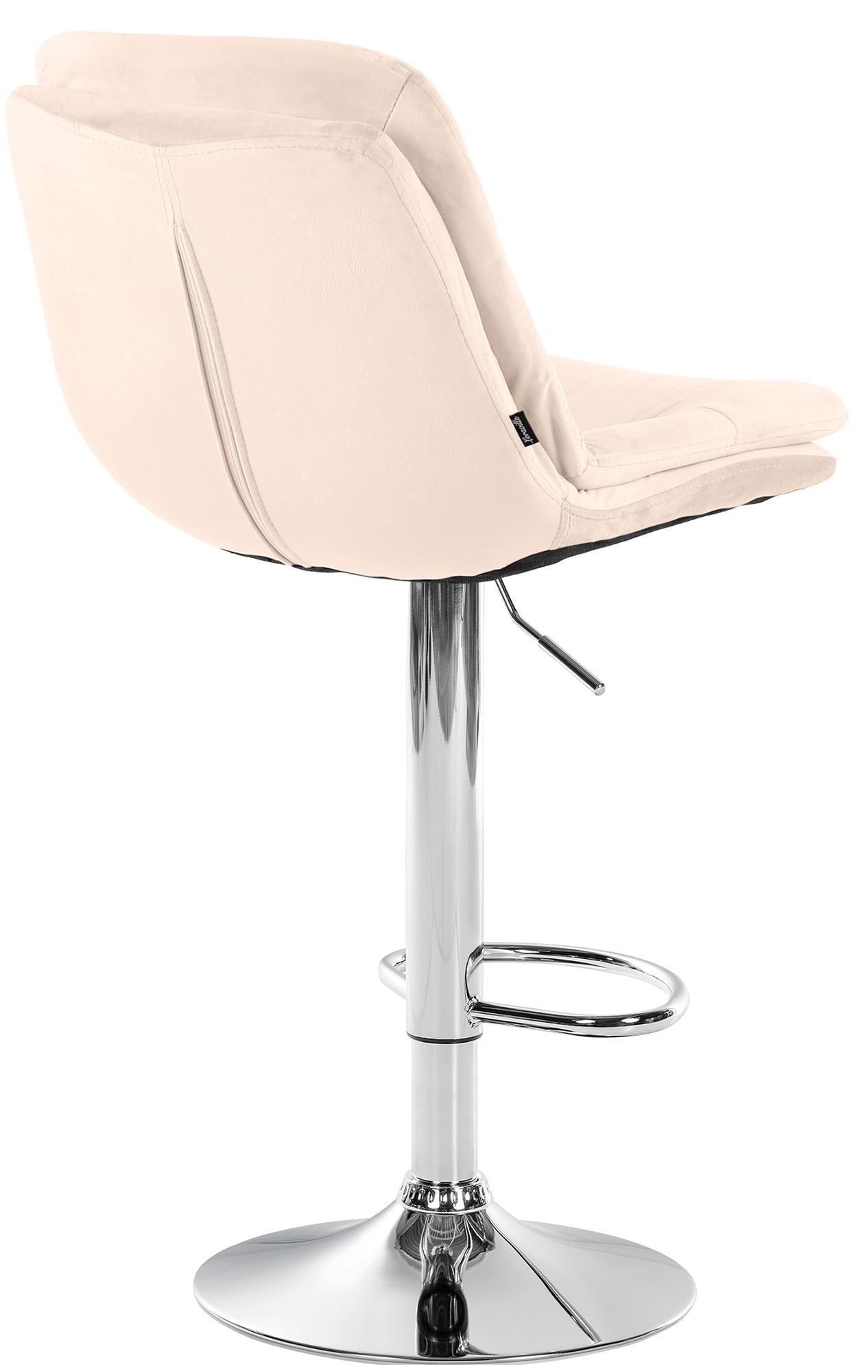 Barhocker Laurel Samt chrom, creme