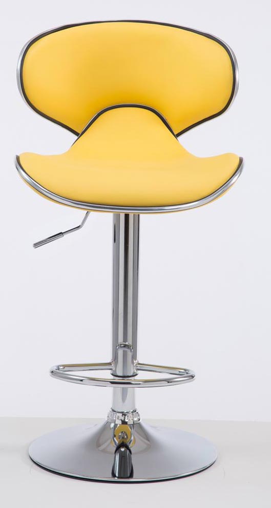 2er Set Barhocker Las Vegas V2 Kunstleder chrom, gelb