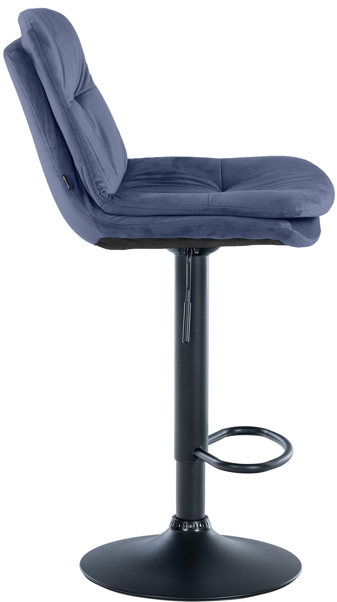 Barhocker Laurel Samt schwarz, blau