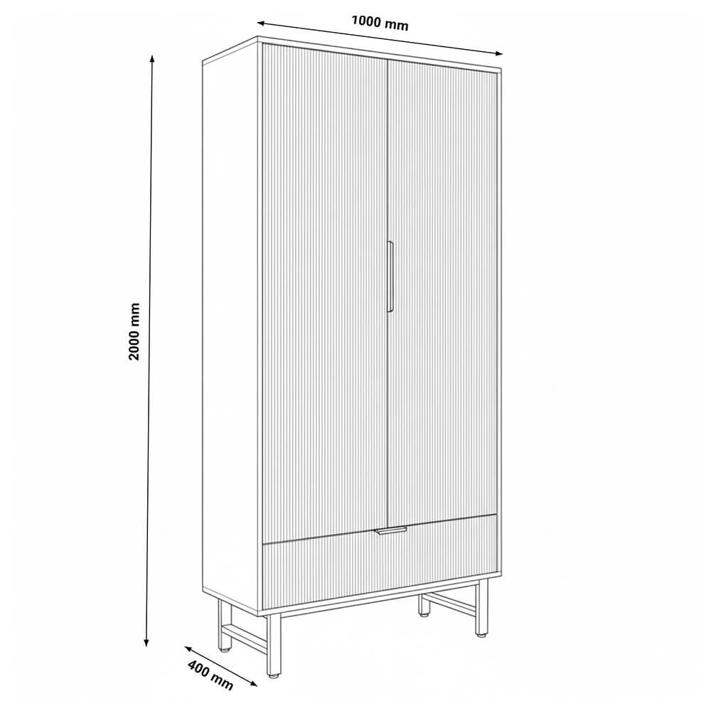 Kleiderschrank NYLA Weiß - 100 x 200 cm