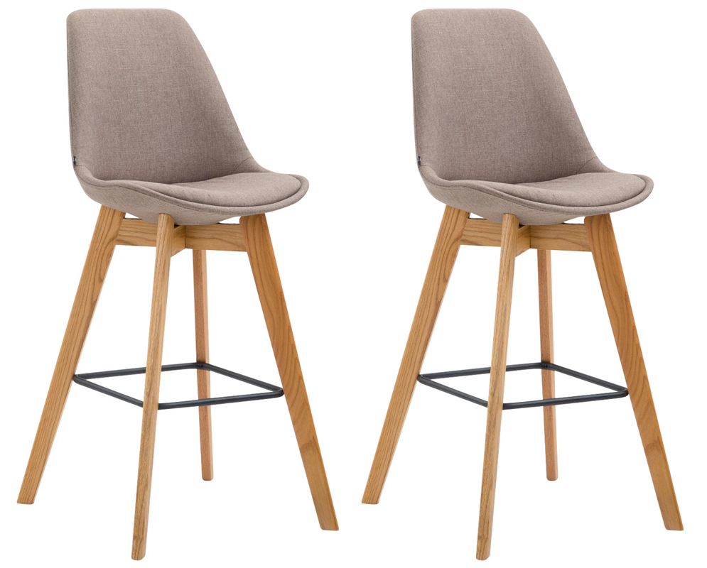 2er Set Barhocker Metz Stoff natura, taupe
