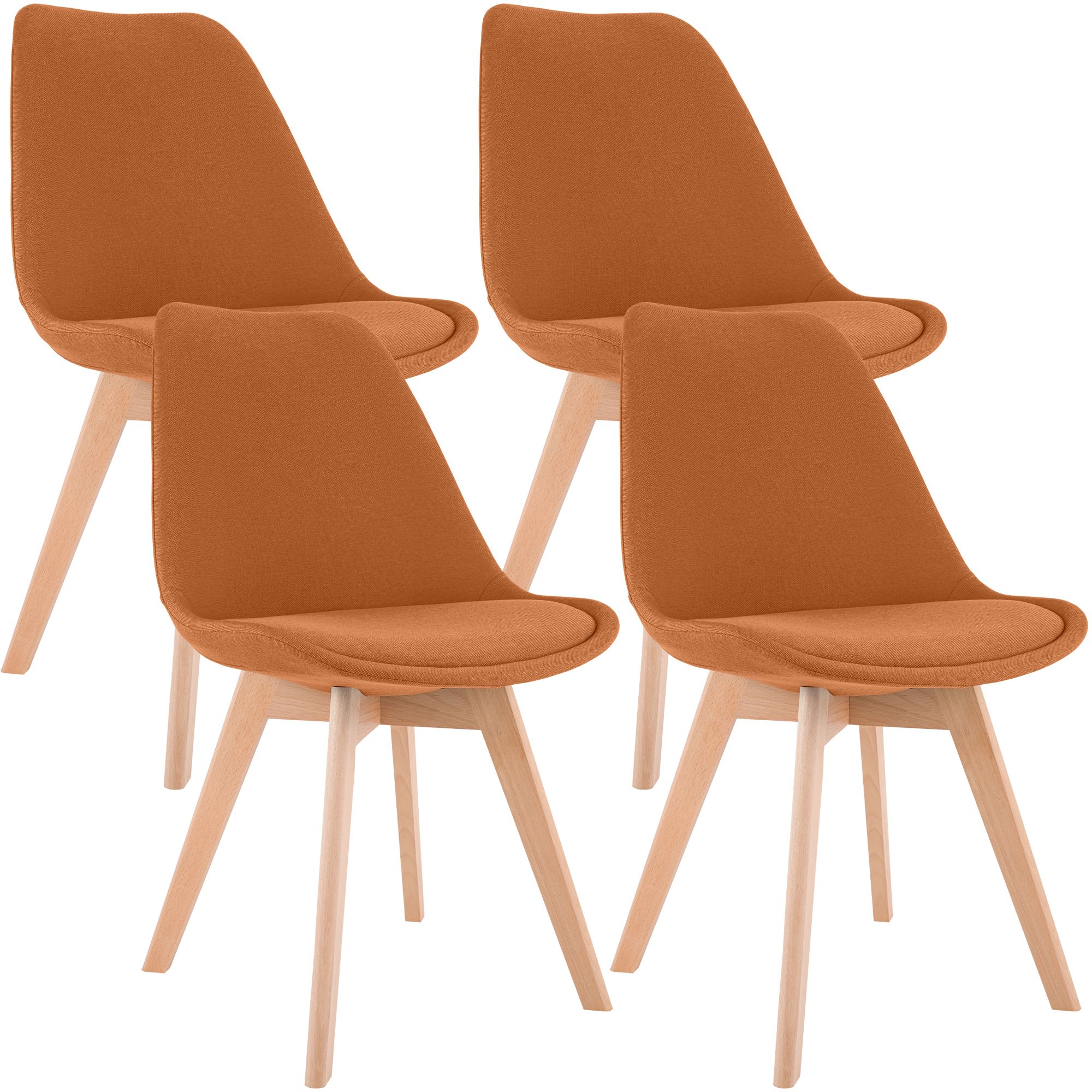 4er Set Stuhl Linares Stoff, orange