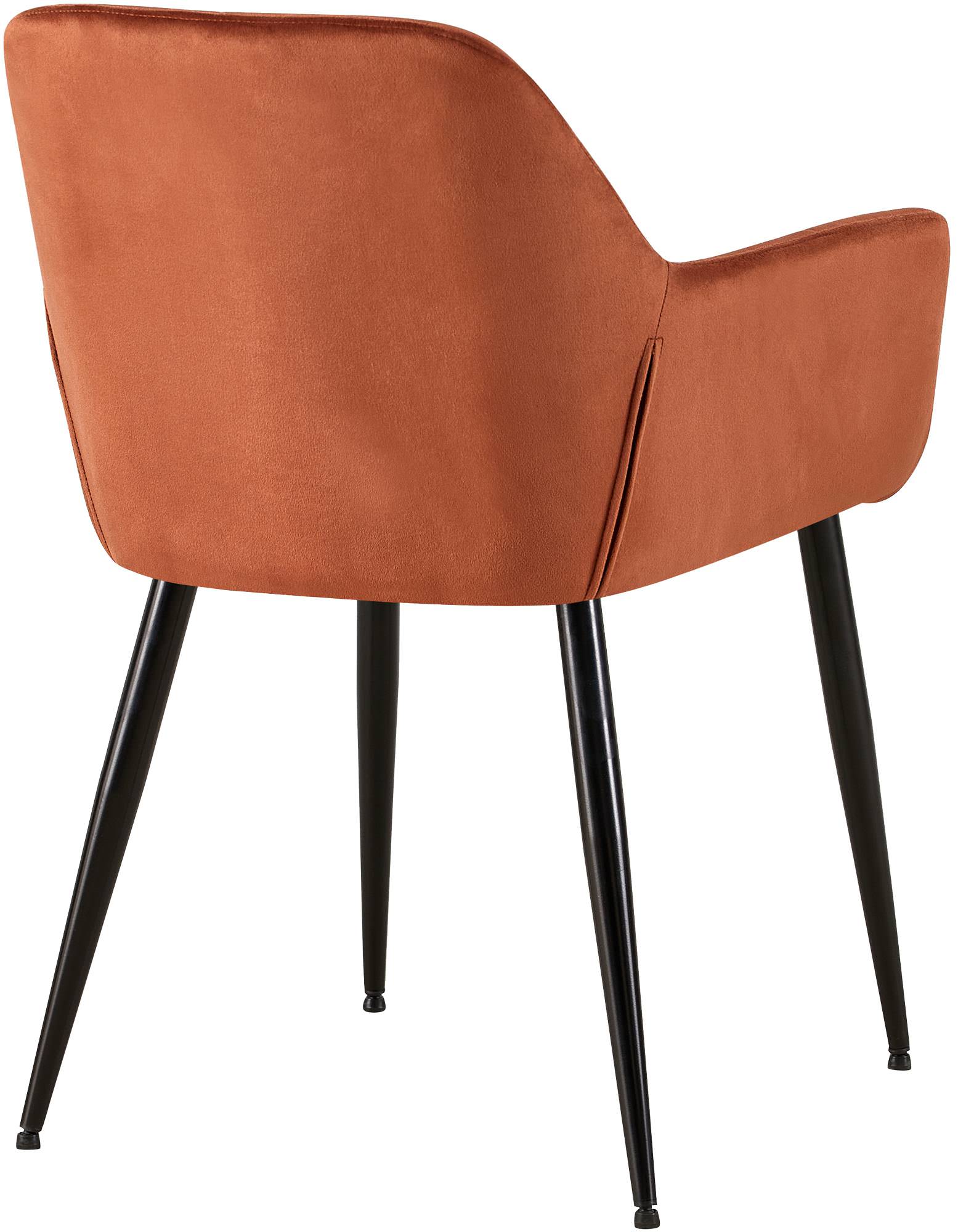 2er Set Esszimmerstuhl Emia Samt, braun