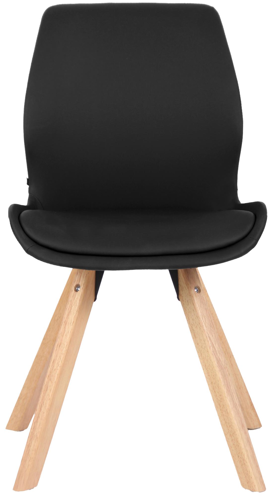 4er Set Stuhl Luna Kunstleder, schwarz