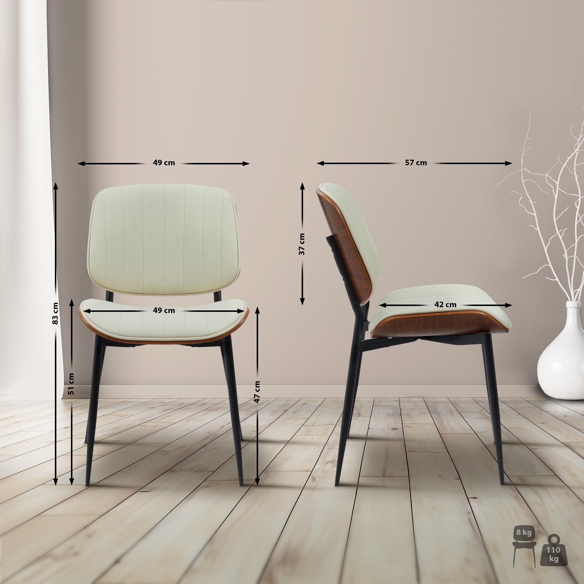 Besucherstuhl Tiffin Kunstleder, walnuss/creme