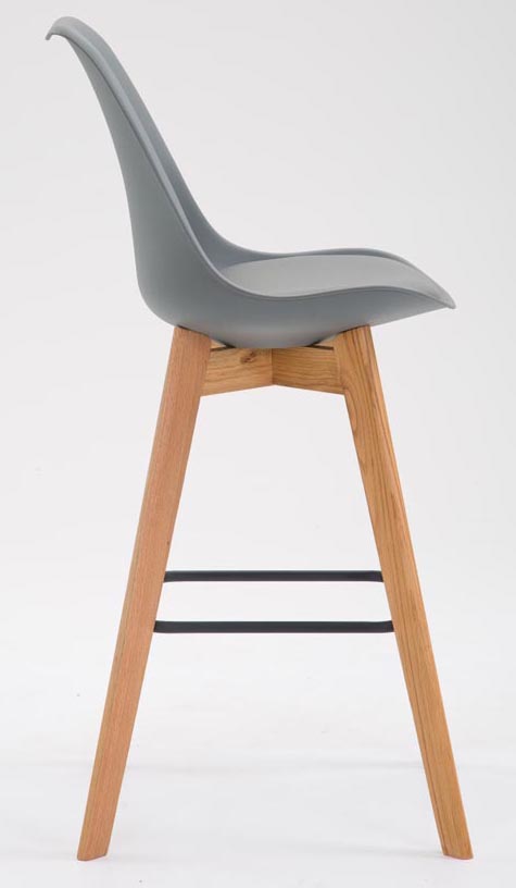 2er Set Barhocker Metz Kunststoff natura, grau