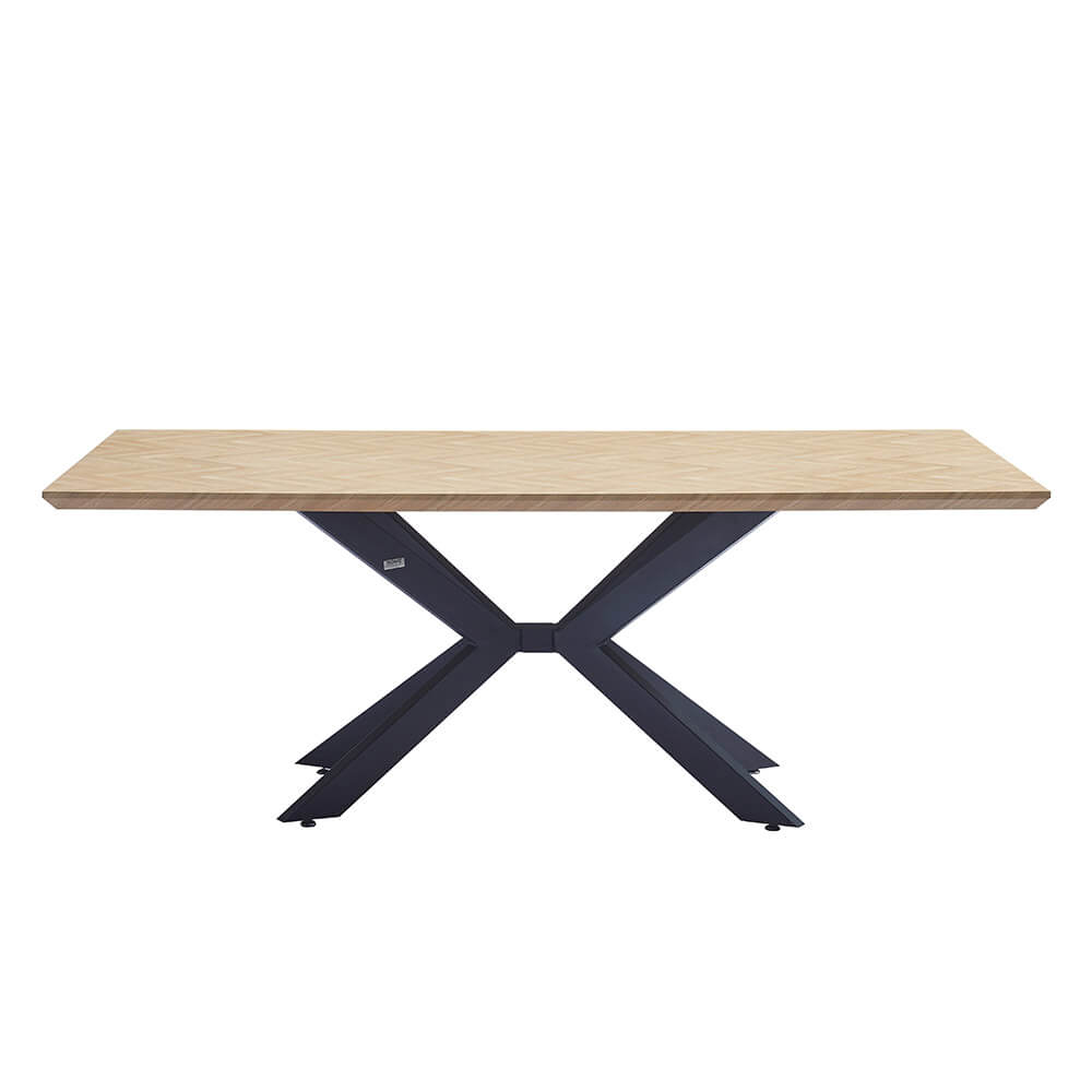 Esstisch Eckig AVENCIA inkl. Sternfuß - 200 x 120 cm Fishbone Oak