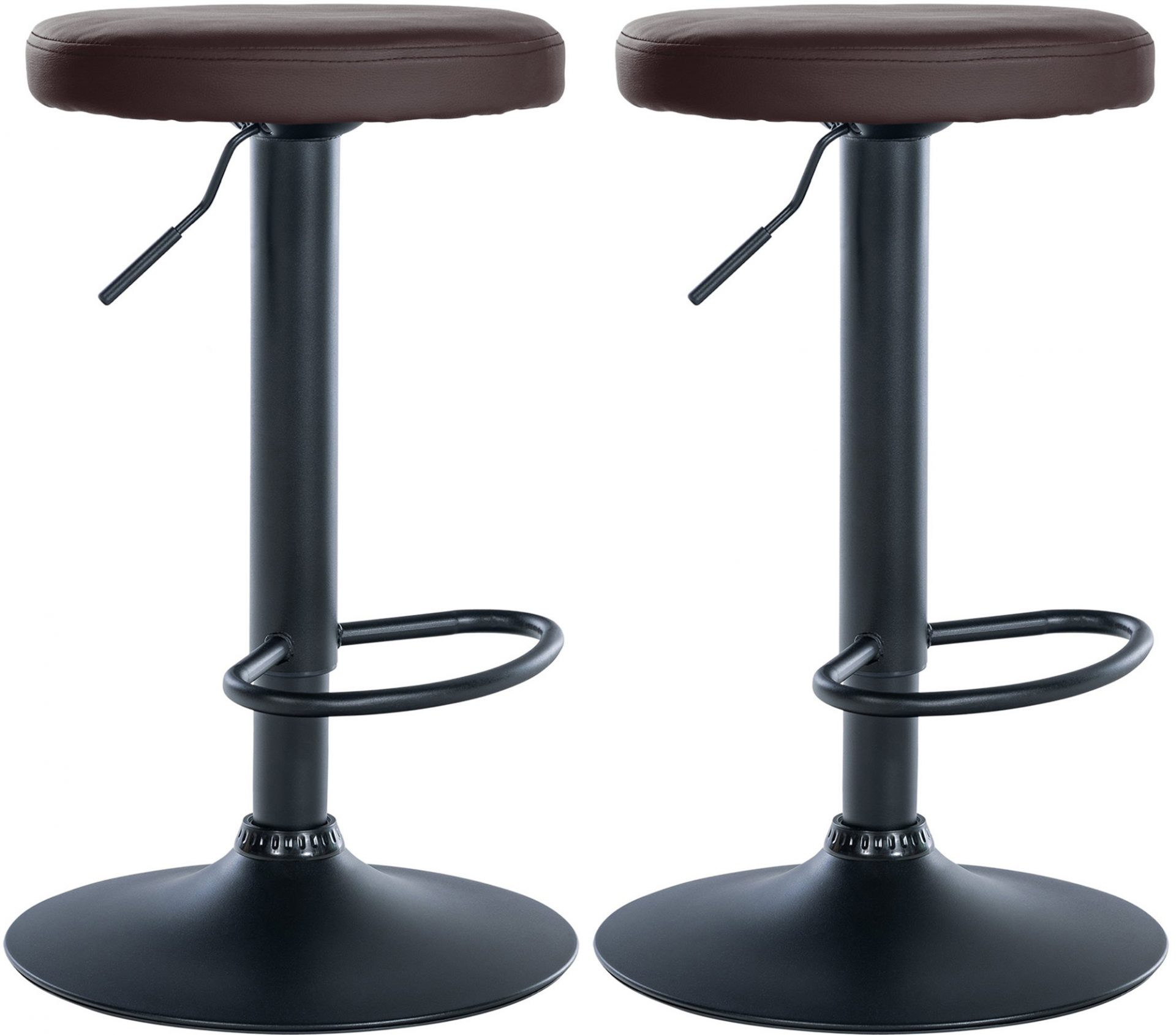 2er Set Barhocker Ponte Kunstleder schwarz, braun