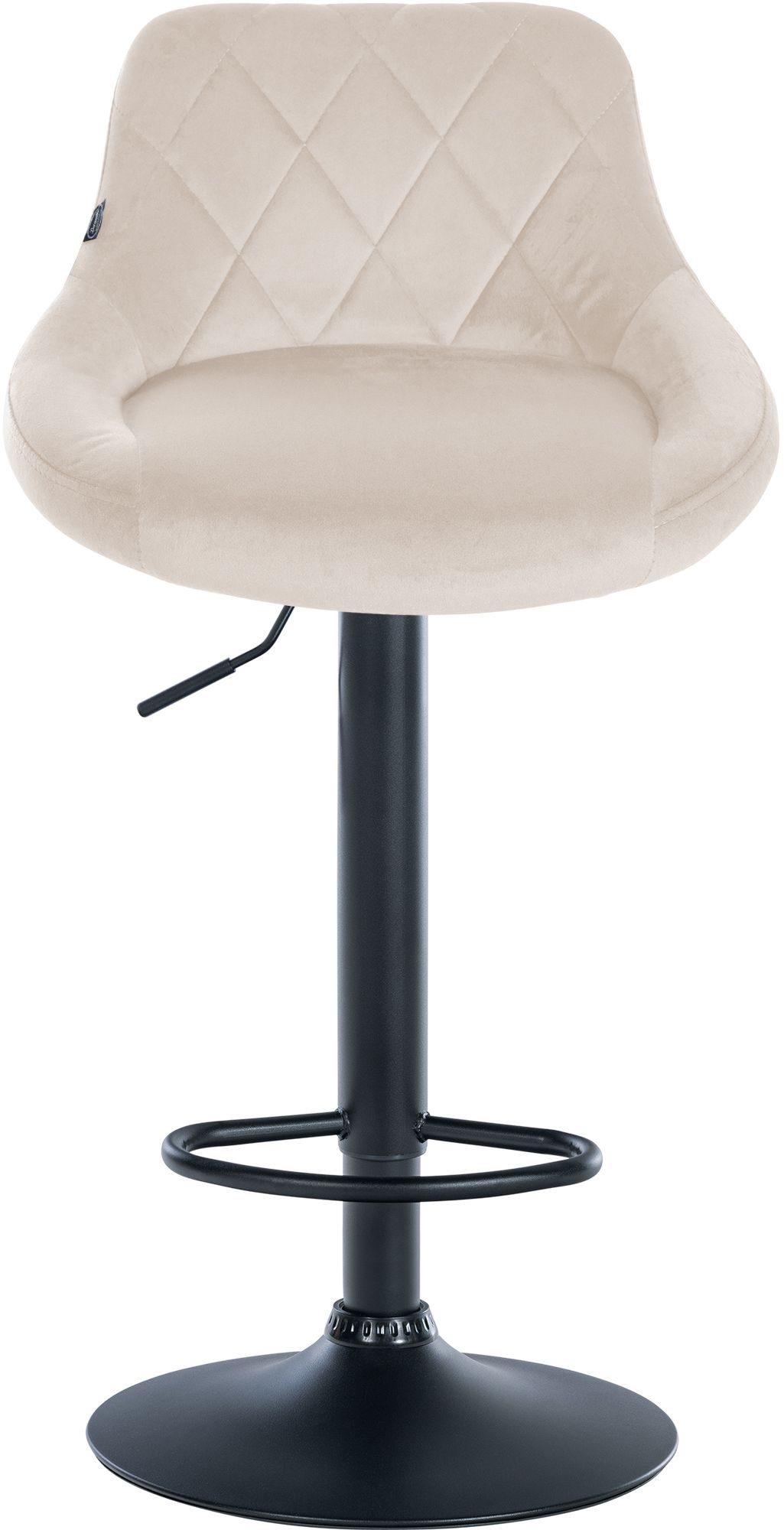 2er Set Barhocker Lazio Samt schwarz, creme