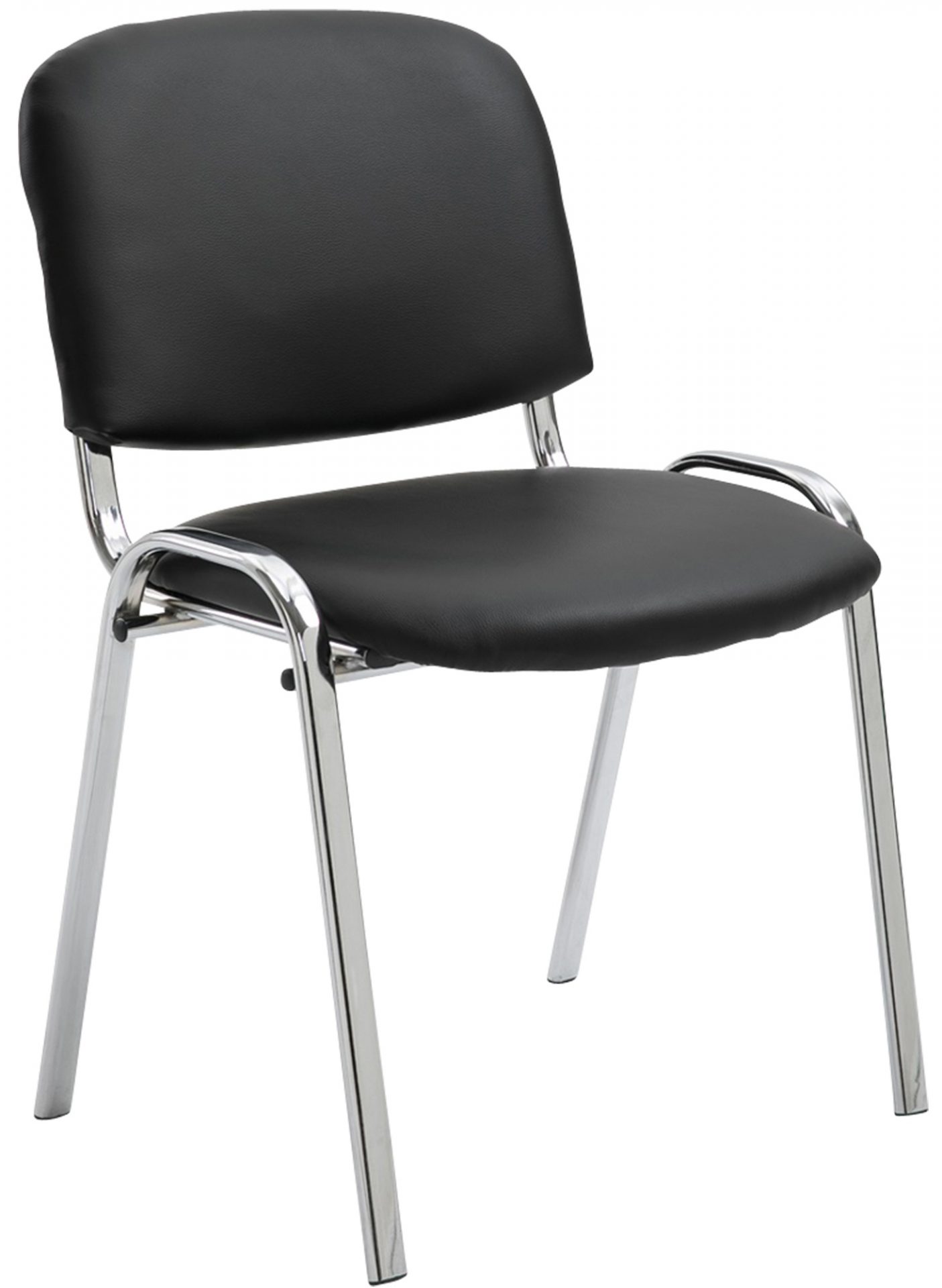 Besucherstuhl Ken C Kunstleder, schwarz