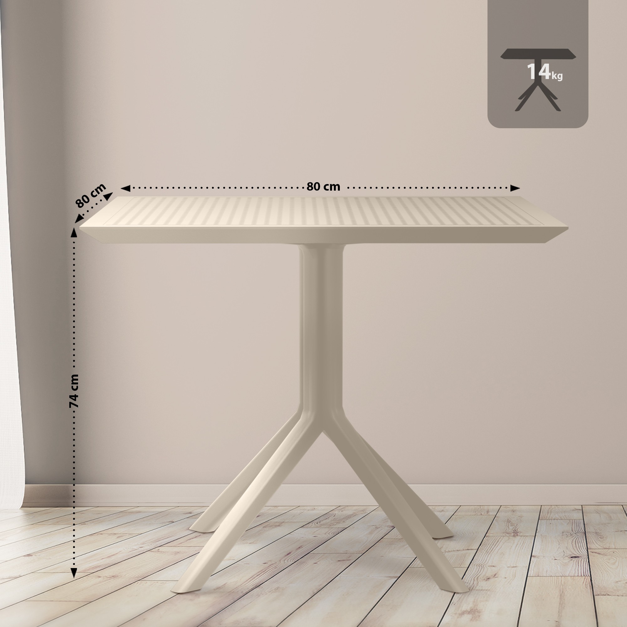 Tisch Sky 80 cm, taupe