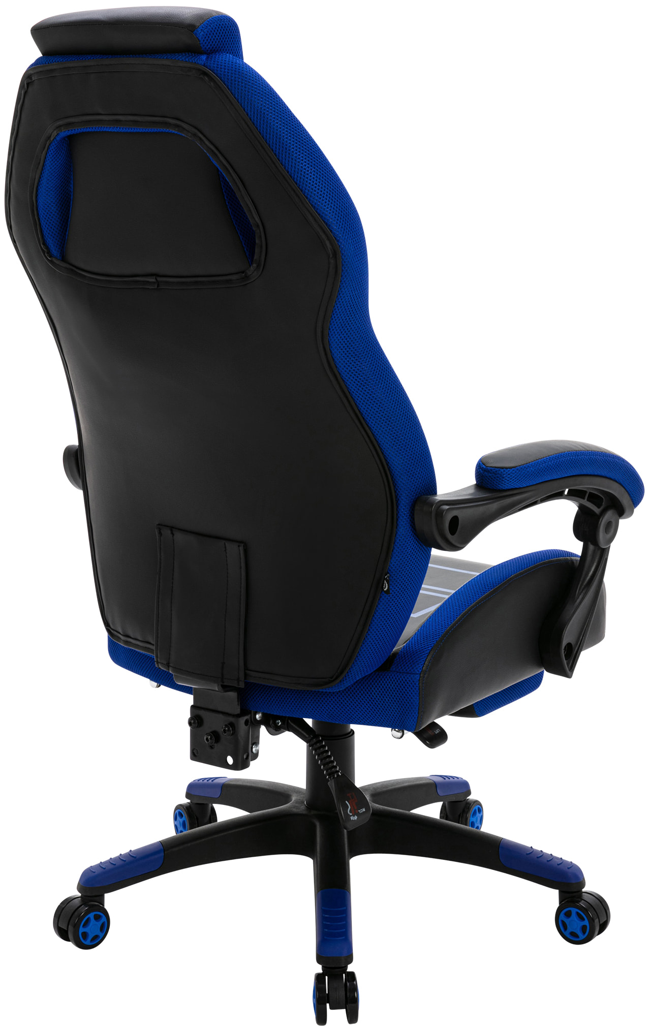 Bürostuhl Clovis Kunstleder, schwarz/blau