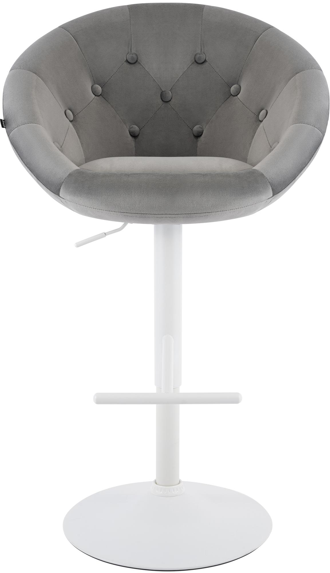 Barhocker London Samt weiß, grau