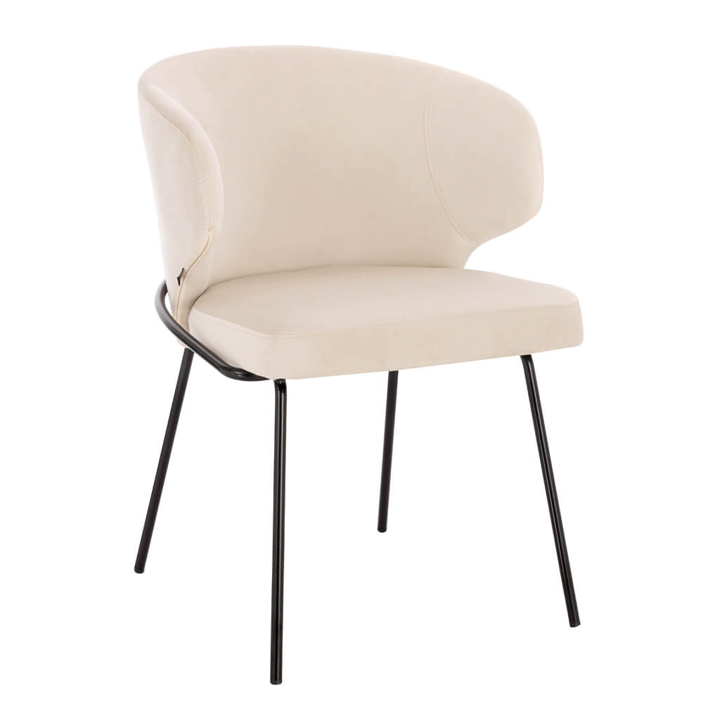 Esszimmerstuhl AMARA Samt - 5er Set Beige