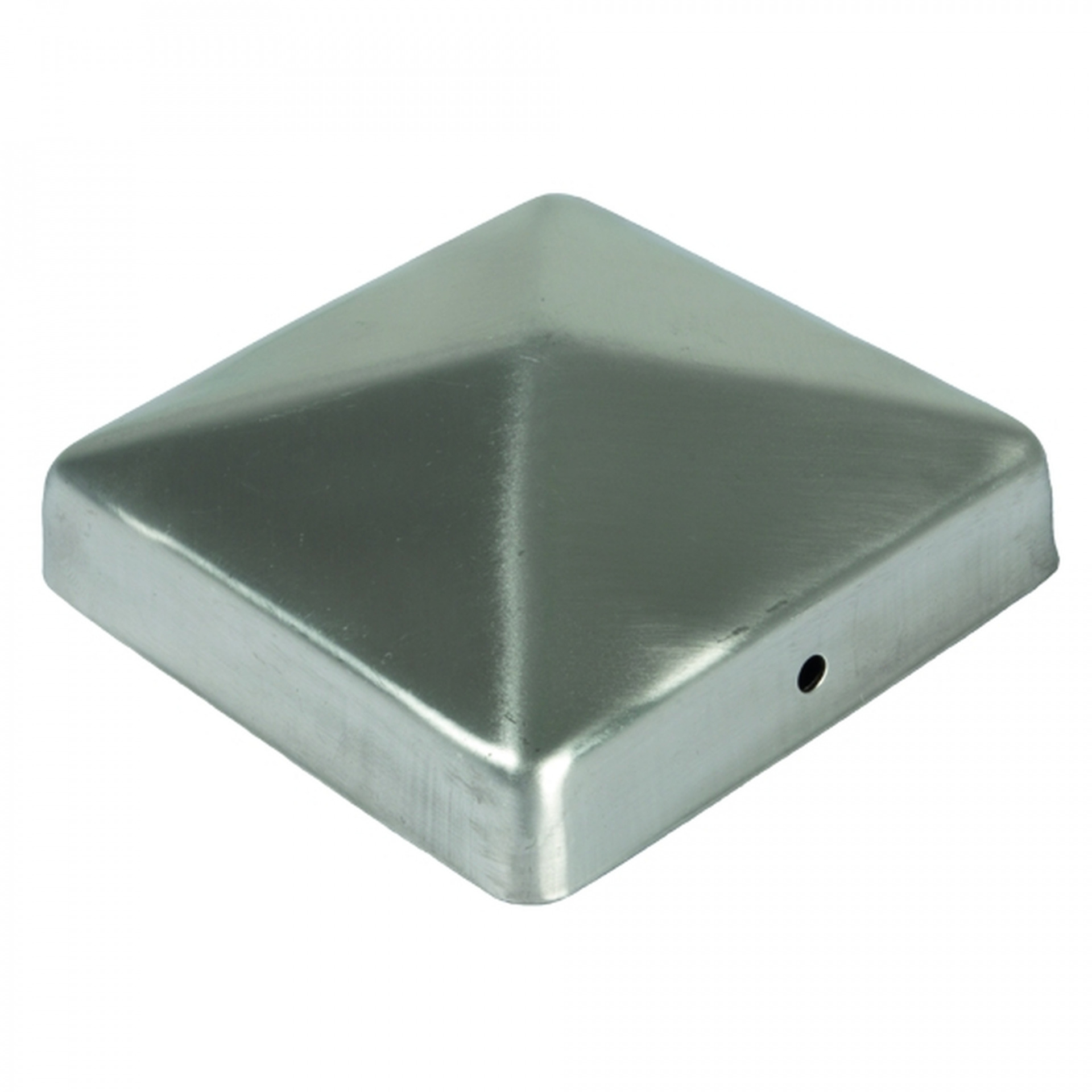 526424 Pfostenabdeckung aus Metall 7 x 7 cm, Pyramide Edelstahl