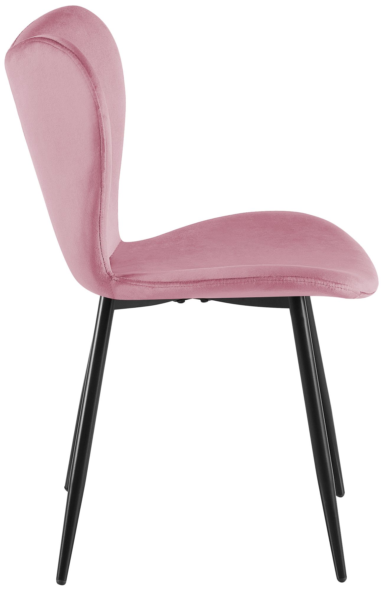 2er Set Esszimmerstuhl Maika Samt, rosa