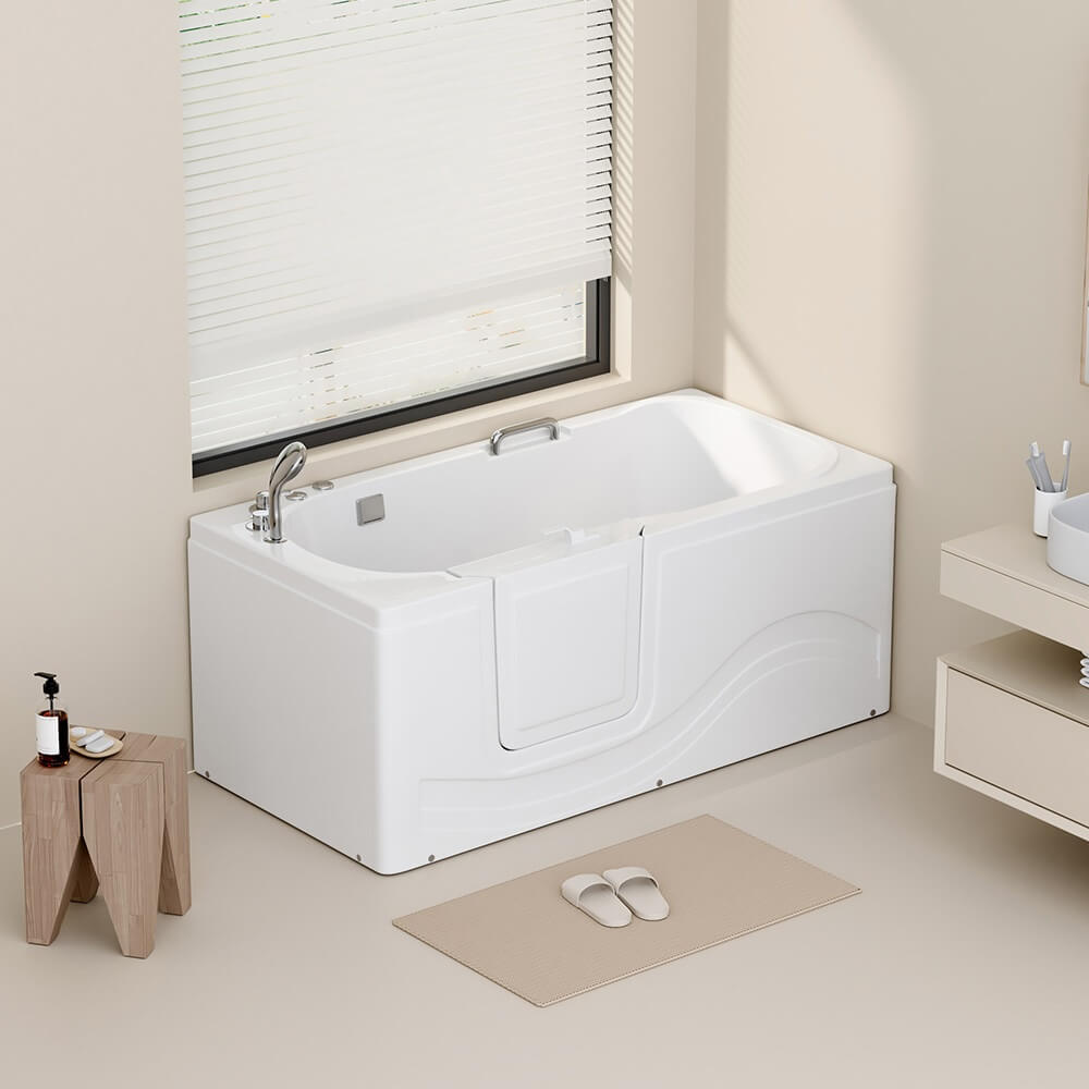 Seniorenbadewanne liegend mit Whirlpoolfunktion VITAL M - 153 x 76 cm Links