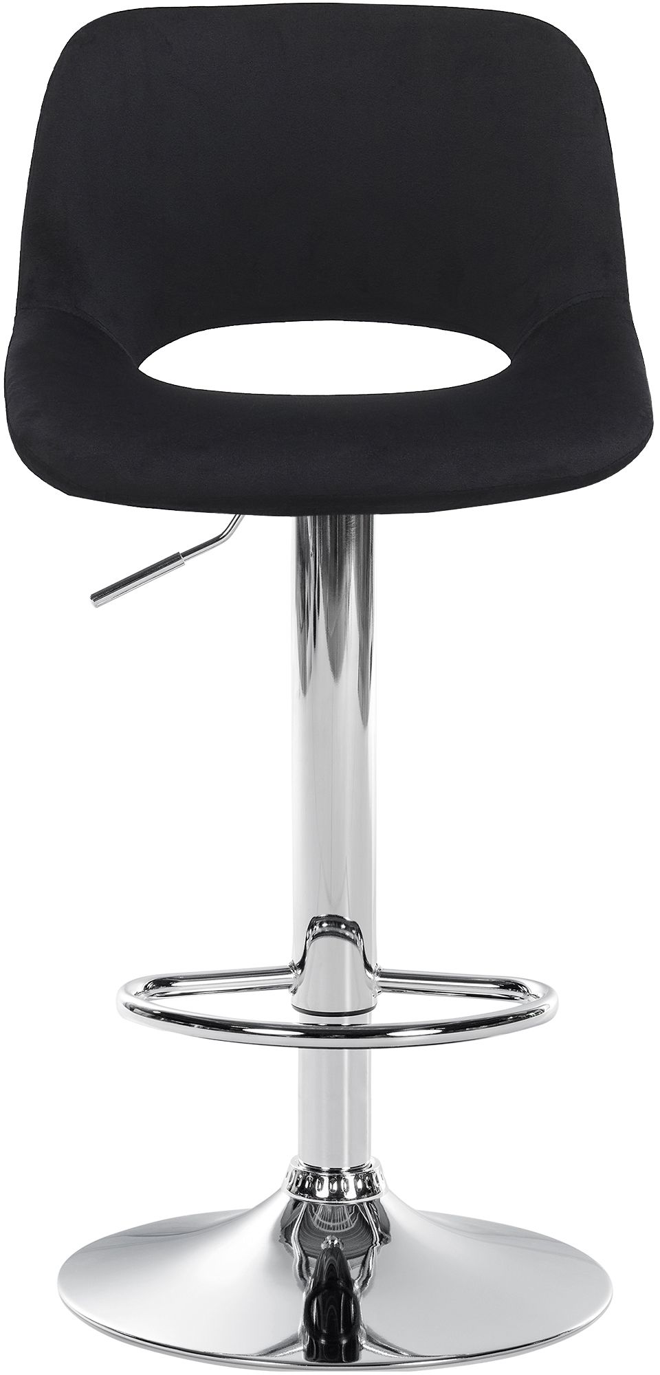 2er Set Barhocker Camden Samt chrom, schwarz
