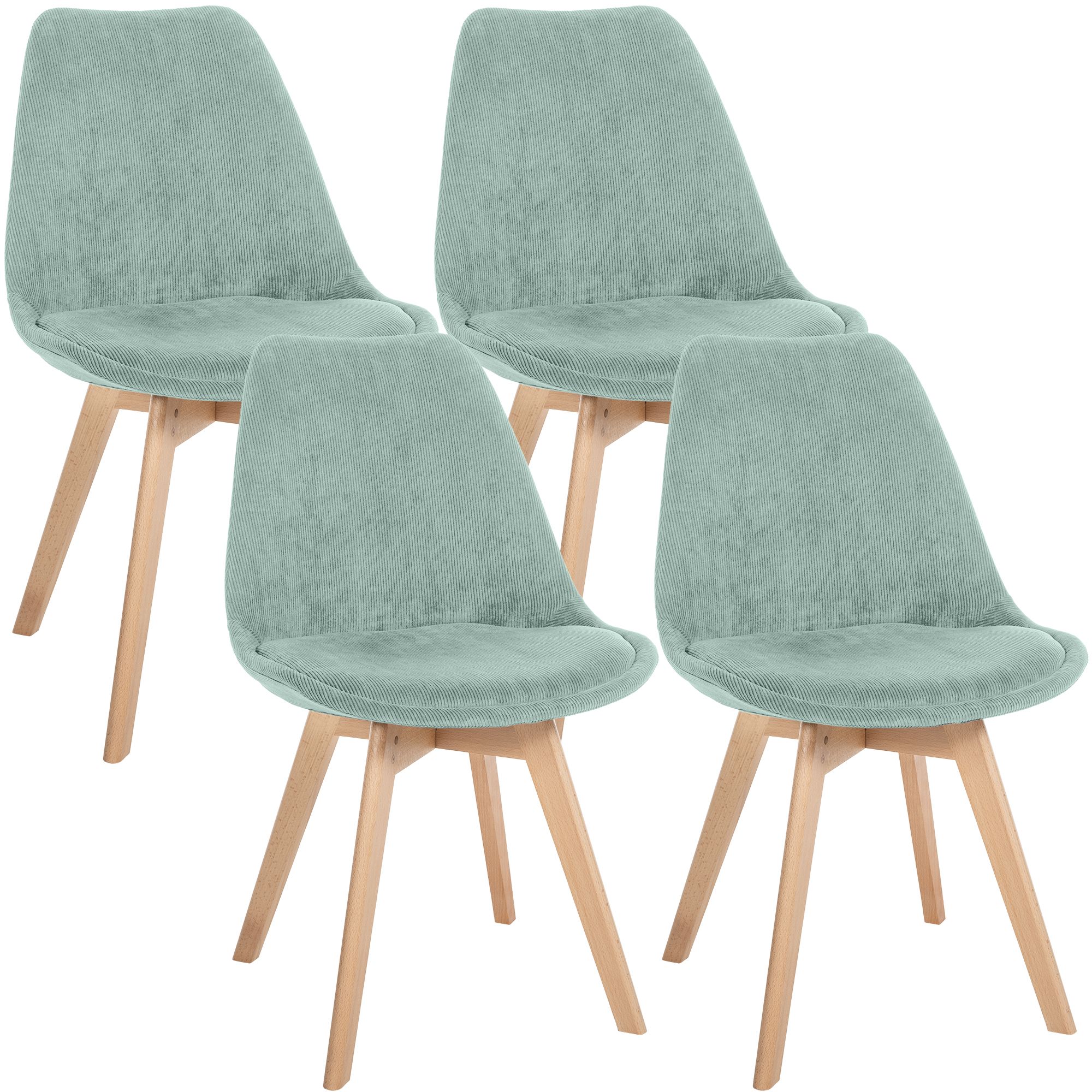 4er Set Stuhl Linares Cord, türkis