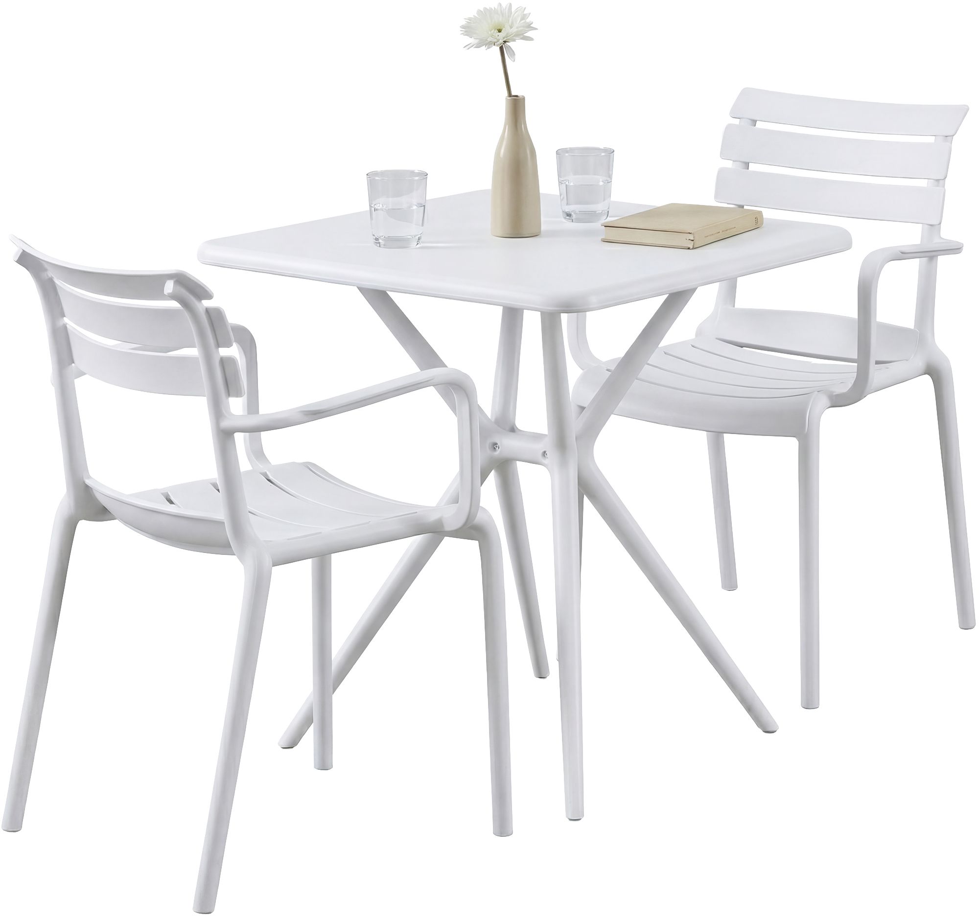 Gartenmöbel-Set Avena mit 2 Stühlen, weiß