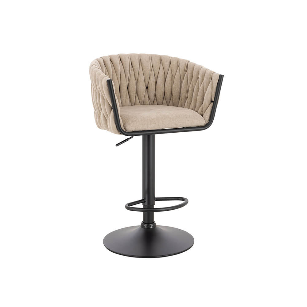 Barhocker höhenverstellbar gewebt SAMIR - 6er Set Beige
