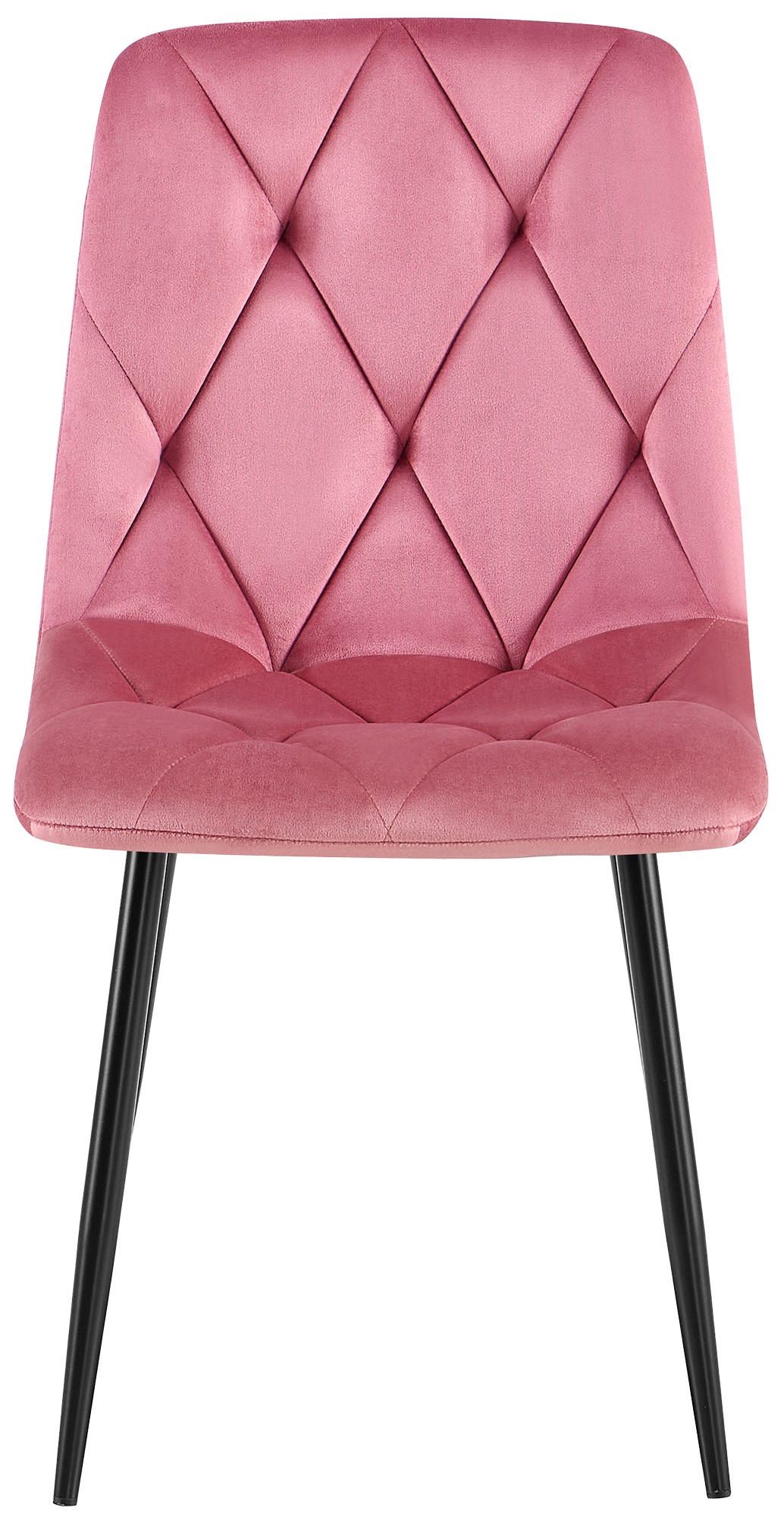 2er Set Esszimmerstuhl Clairton Samt, rosa