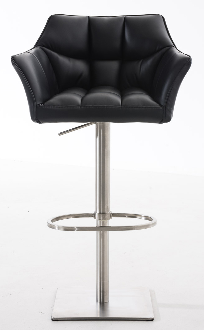 2er Set Barhocker Damaso Kunstleder edelstahl, schwarz