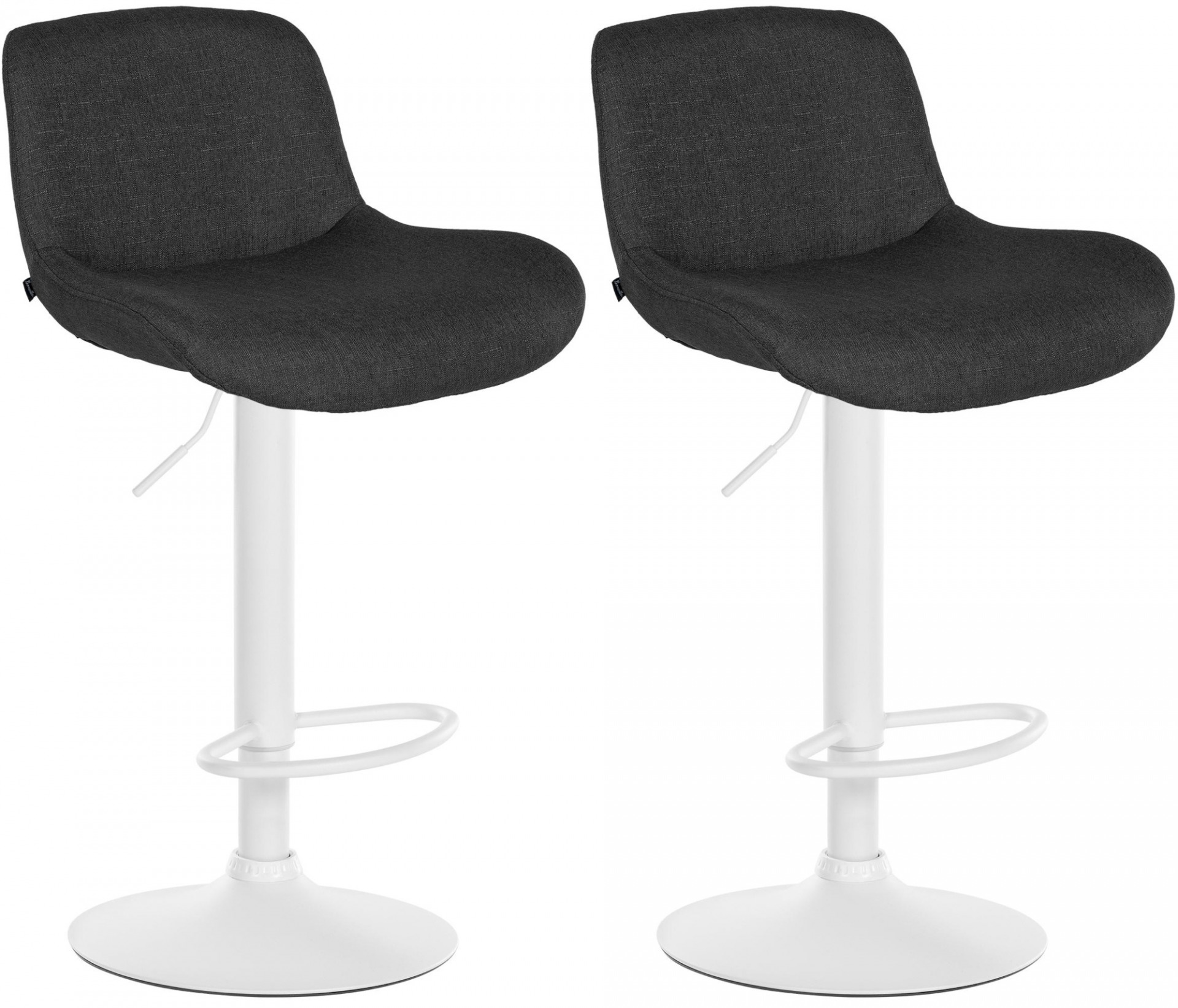 2er Set Barhocker Solon Weiß Stoff, schwarz