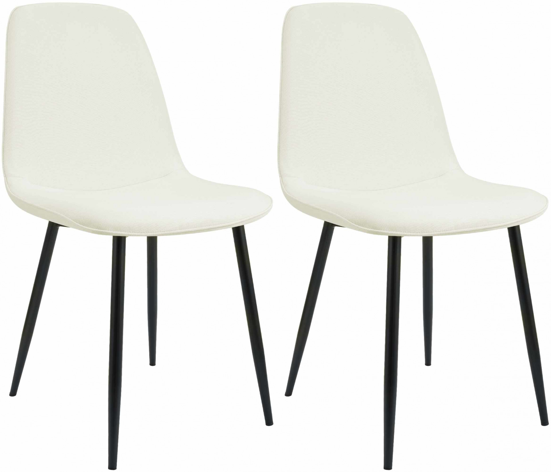 2er Set Esszimmerstuhl Maryam Stoff, creme