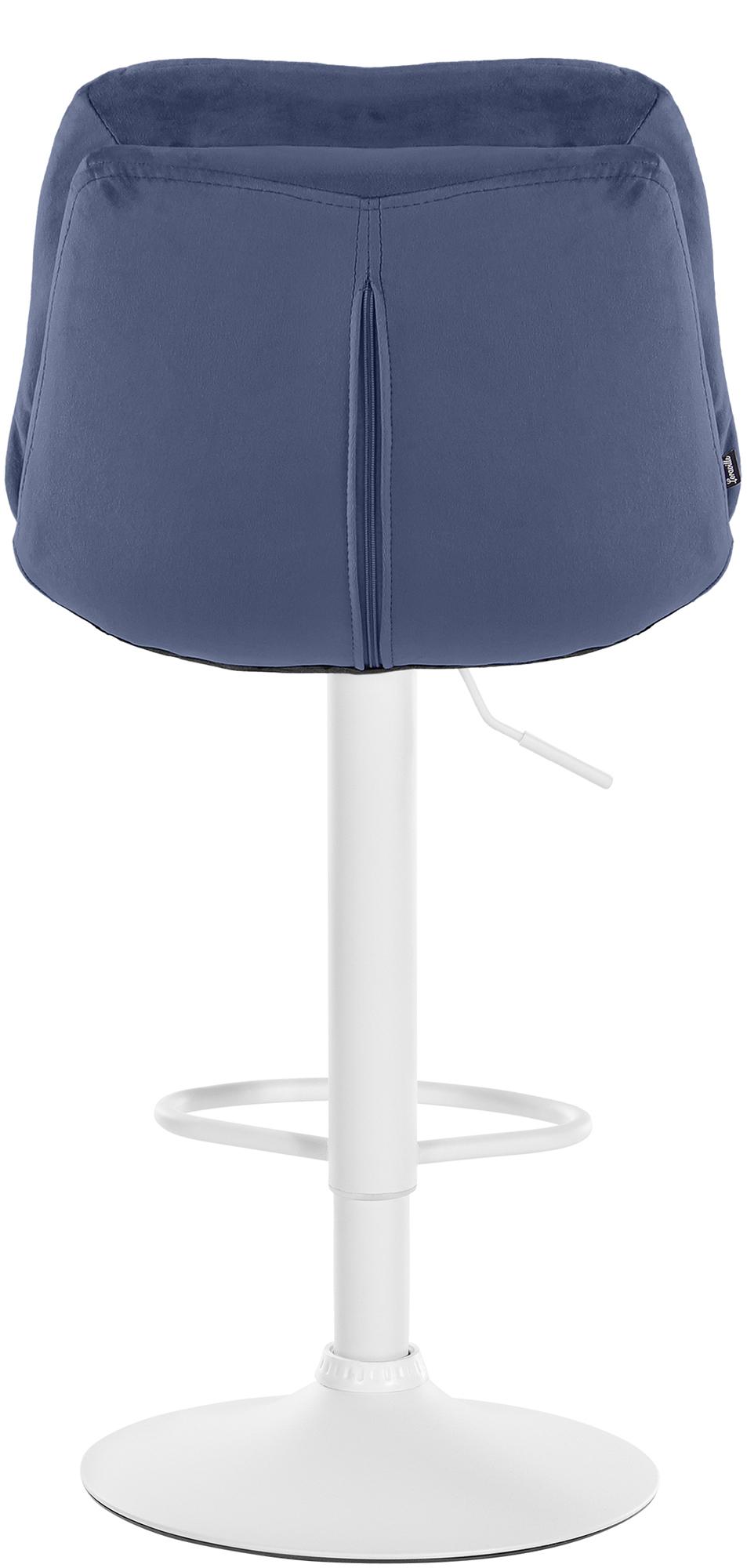 Barhocker Laurel Samt weiß, blau