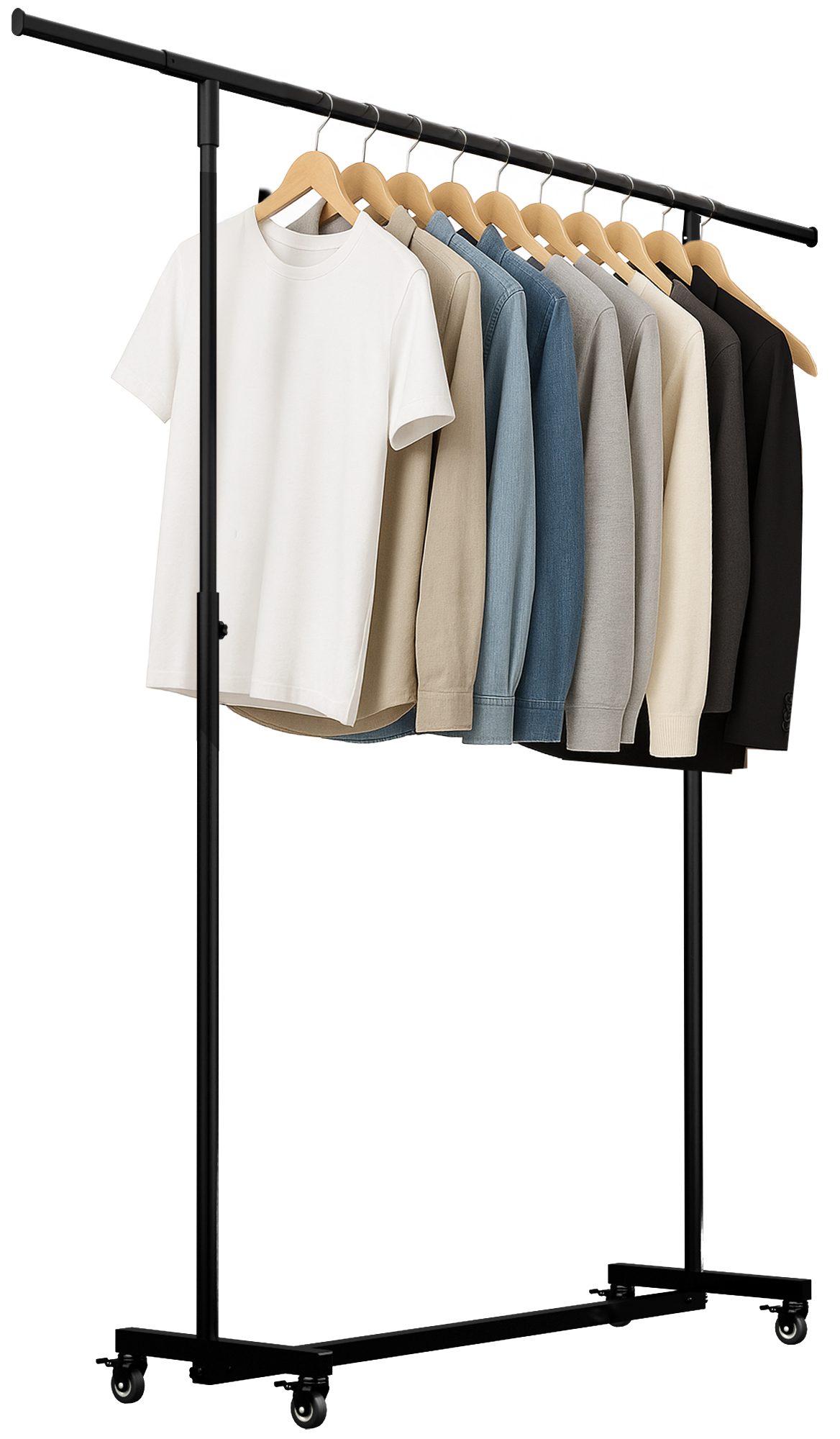 Klappbare Kleiderständer Soran 120x50x188, schwarz
