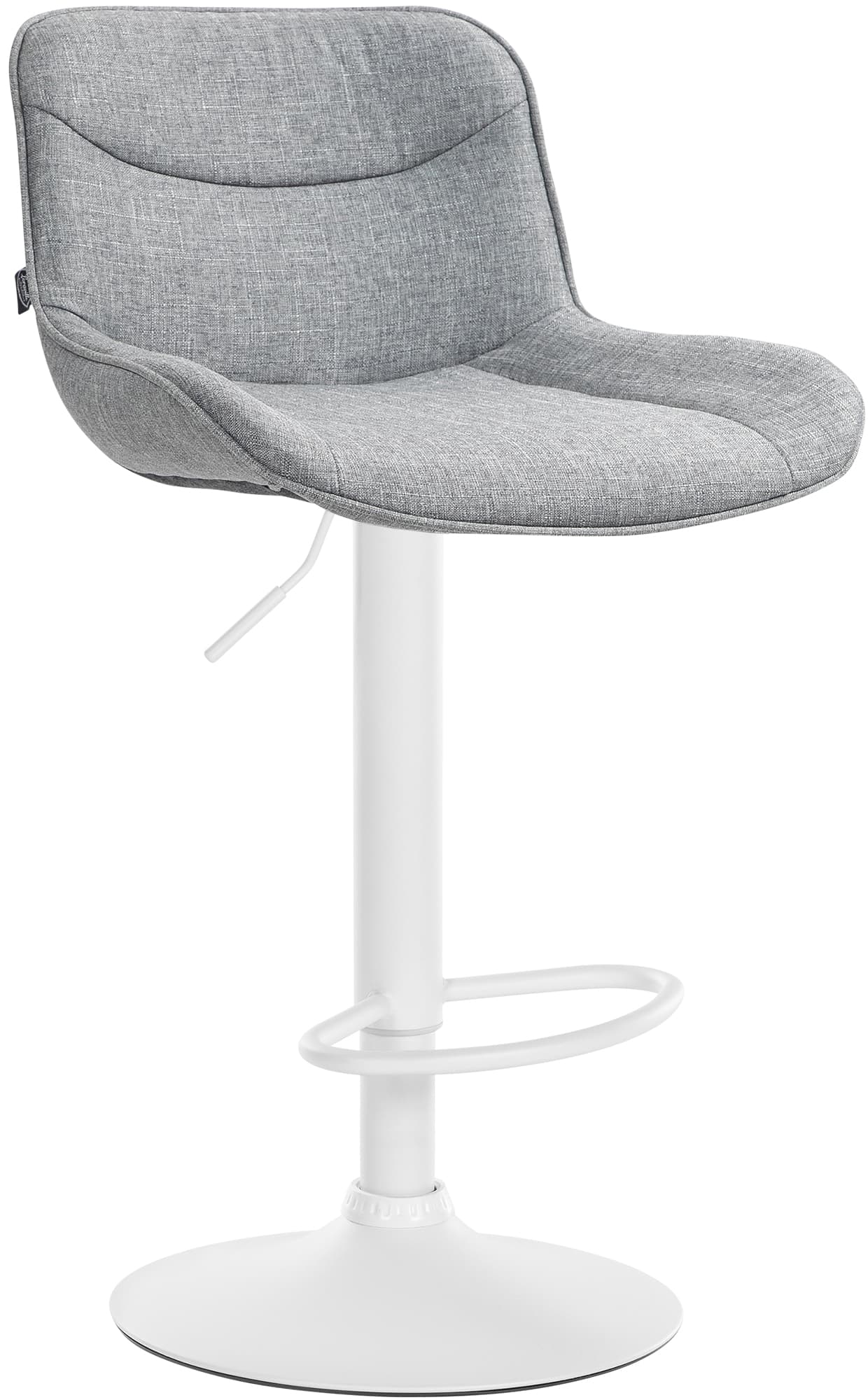 Barhocker Vonore Stoff weiß, grau