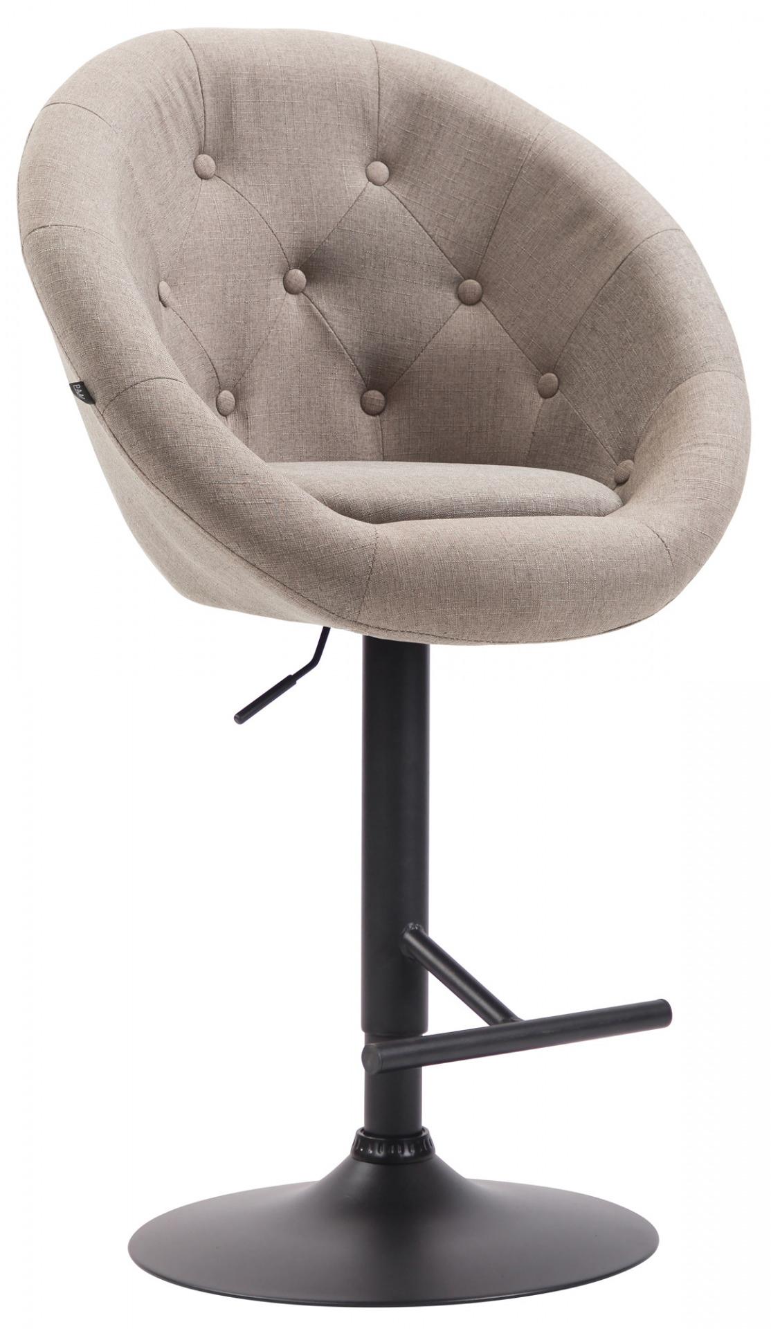 Barhocker London V2 Stoff schwarz, taupe