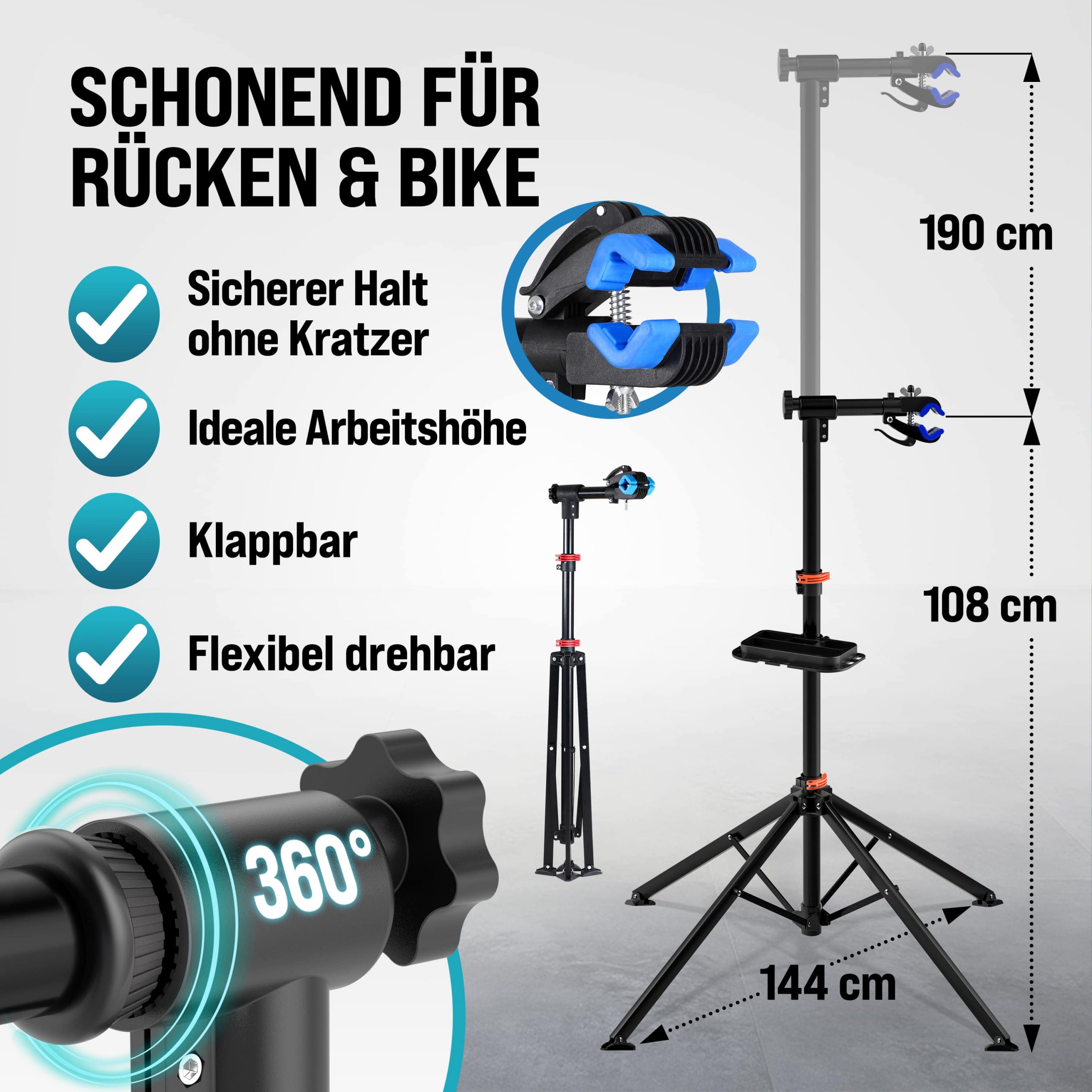 Fahrrad-Montageständer bis 30kg höhenverstellbar