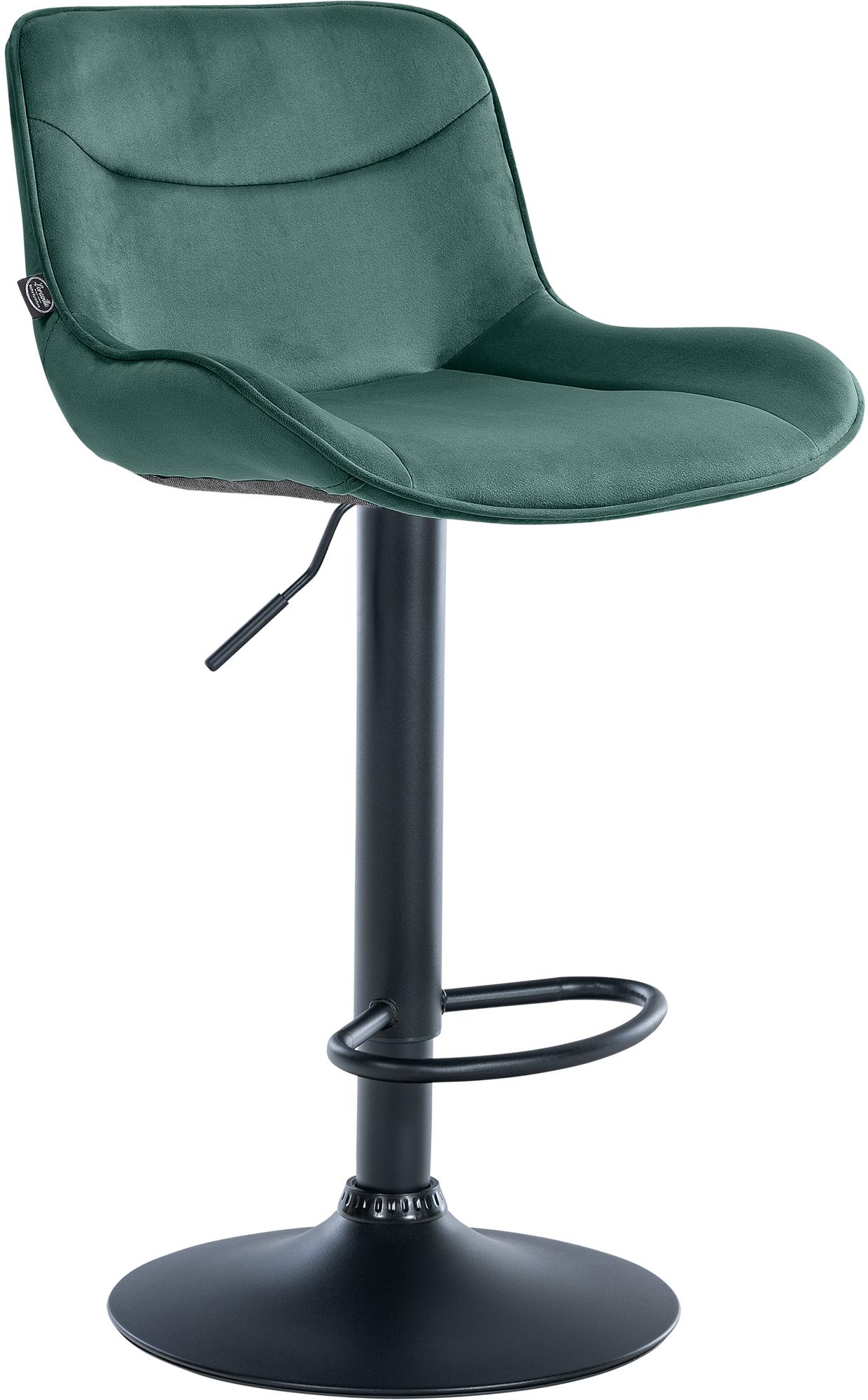 Barhocker Vonore Samt schwarz, grün